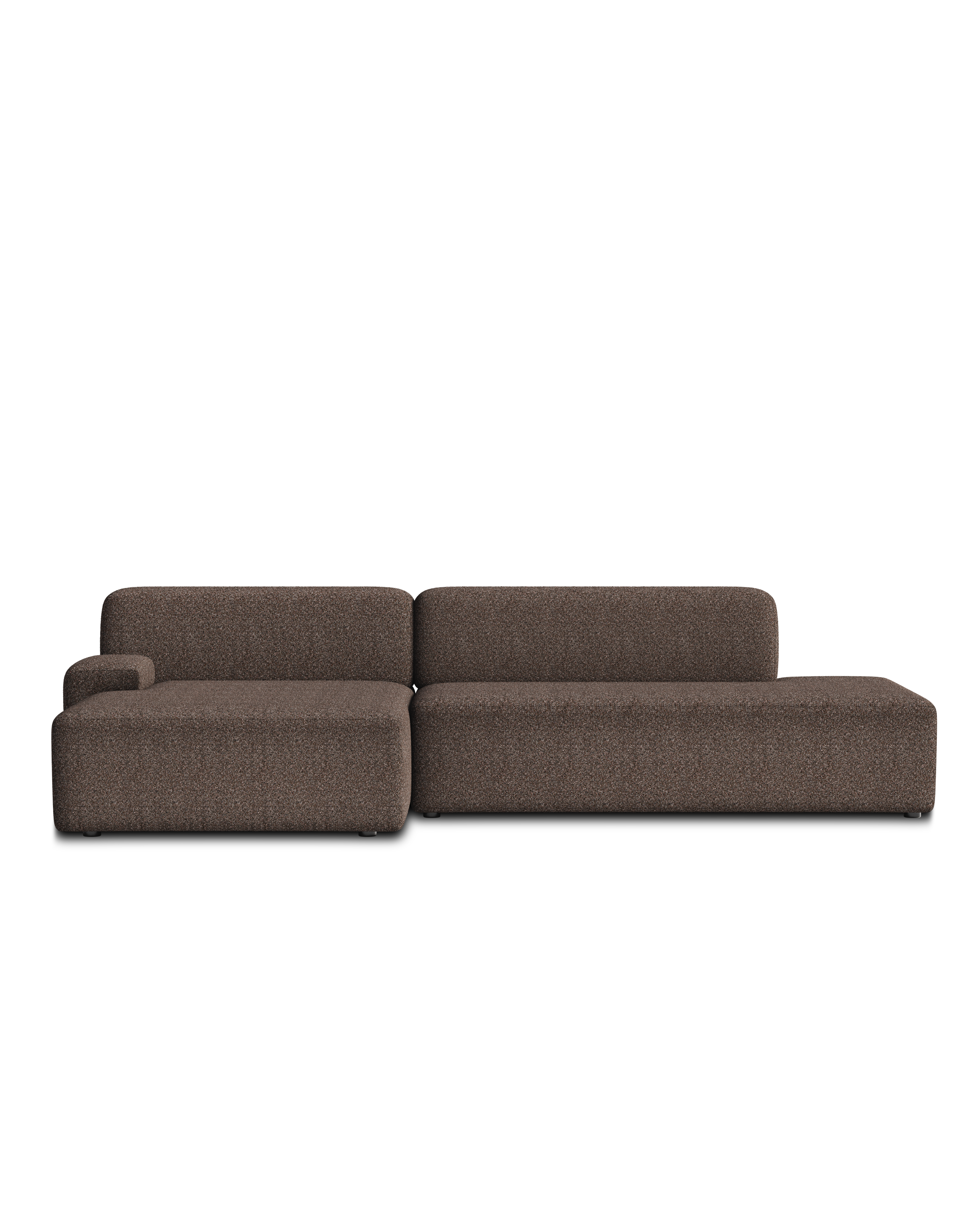Offene linke modulare Eckcouch UMI braun