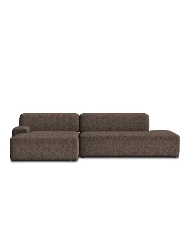 Modulares Sofa UMI - linksseitiger brauner Chaiselongue