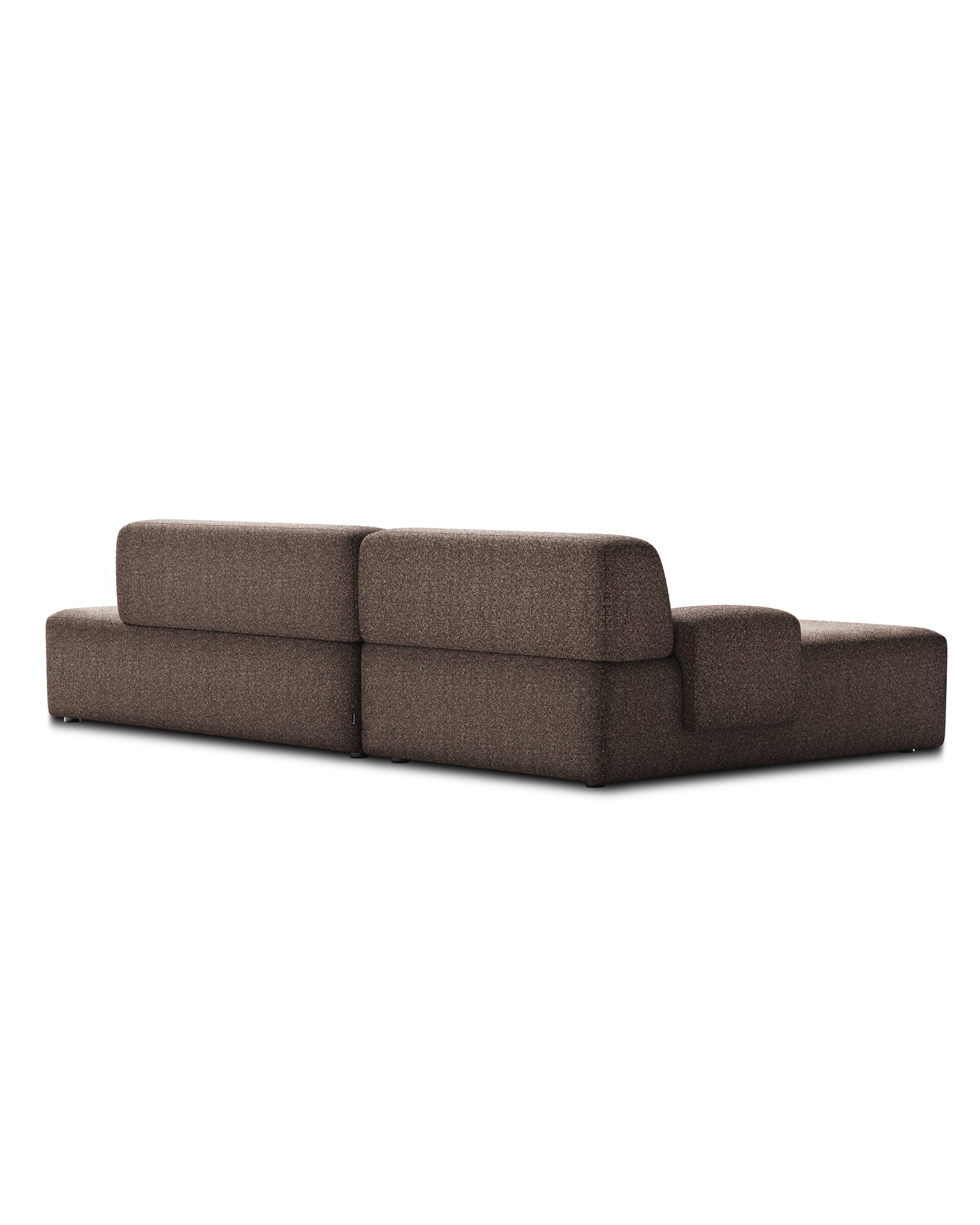 Offene linke modulare Eckcouch UMI braun