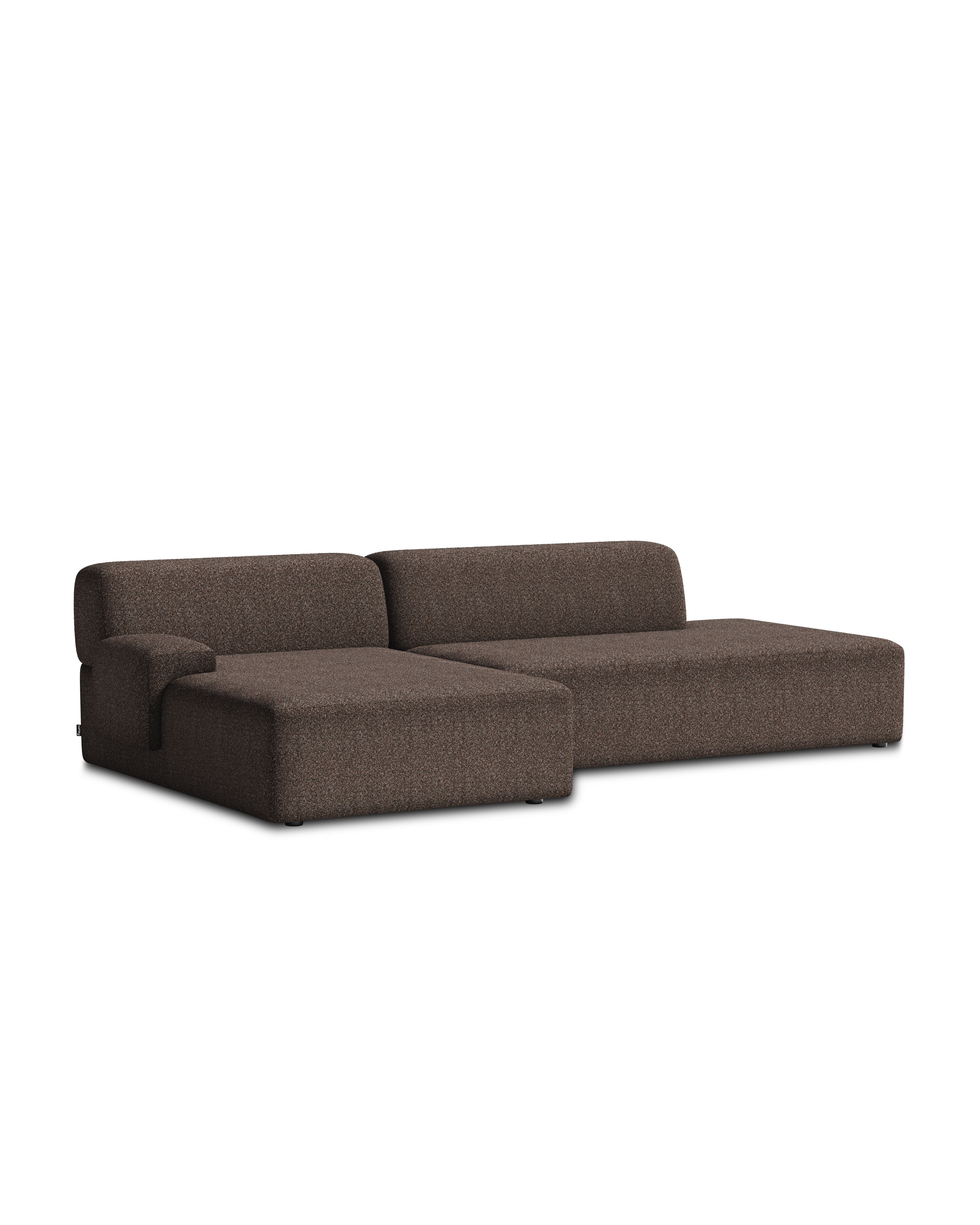 Offene linke modulare Eckcouch UMI braun