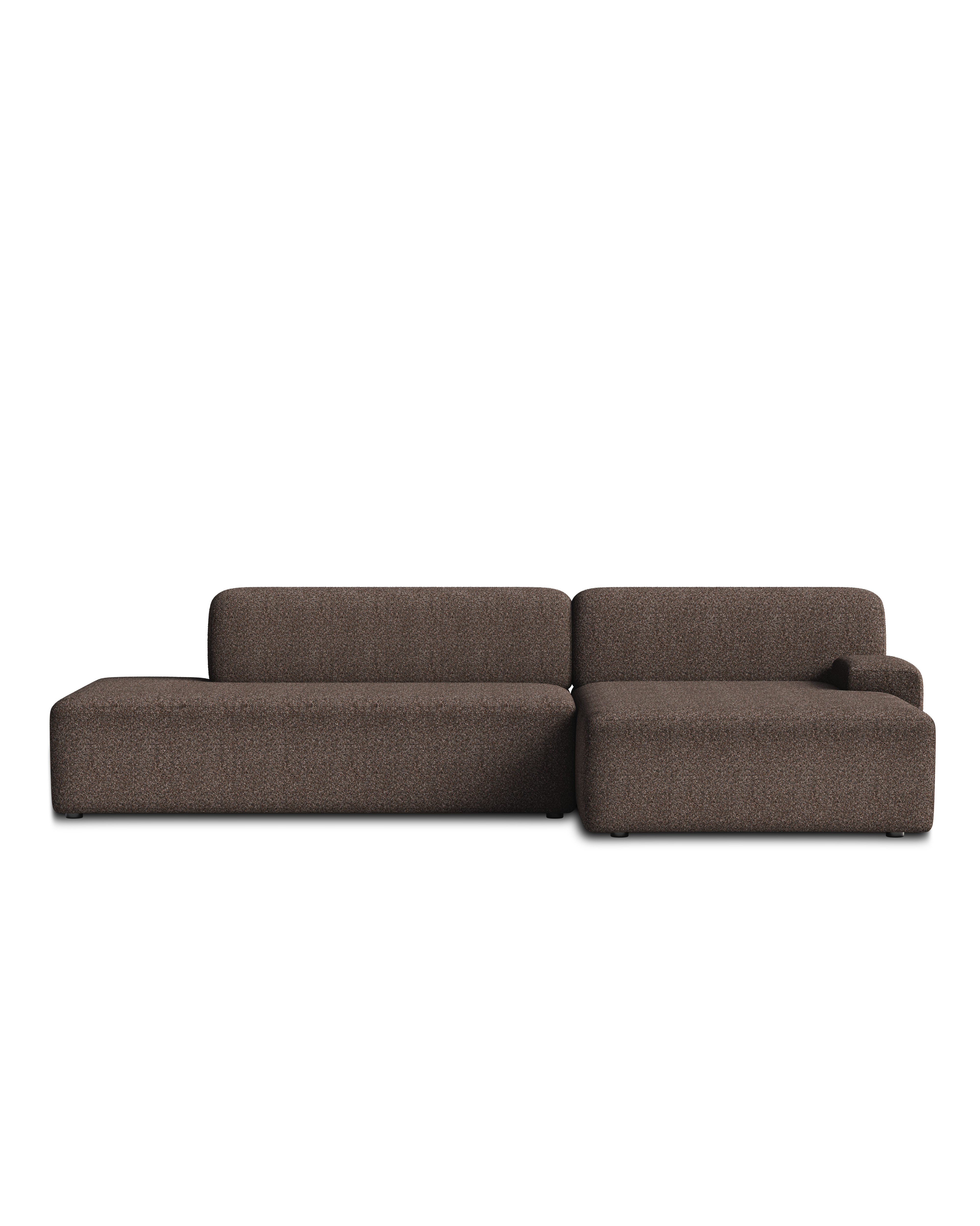 Open right-sided modular corner sofa UMI brown
