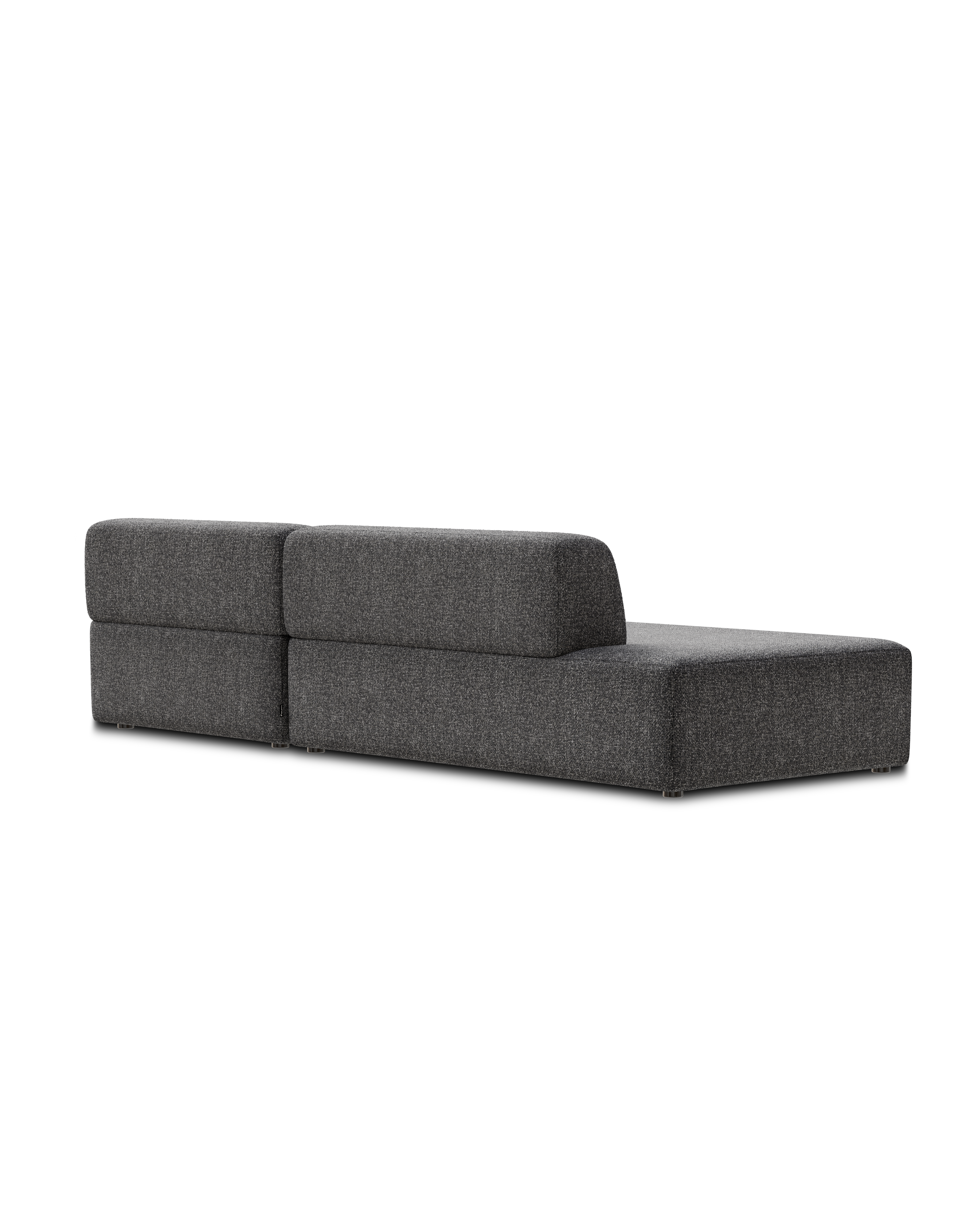 Offene modulare Eckcouch rechts UMI stein schwarz