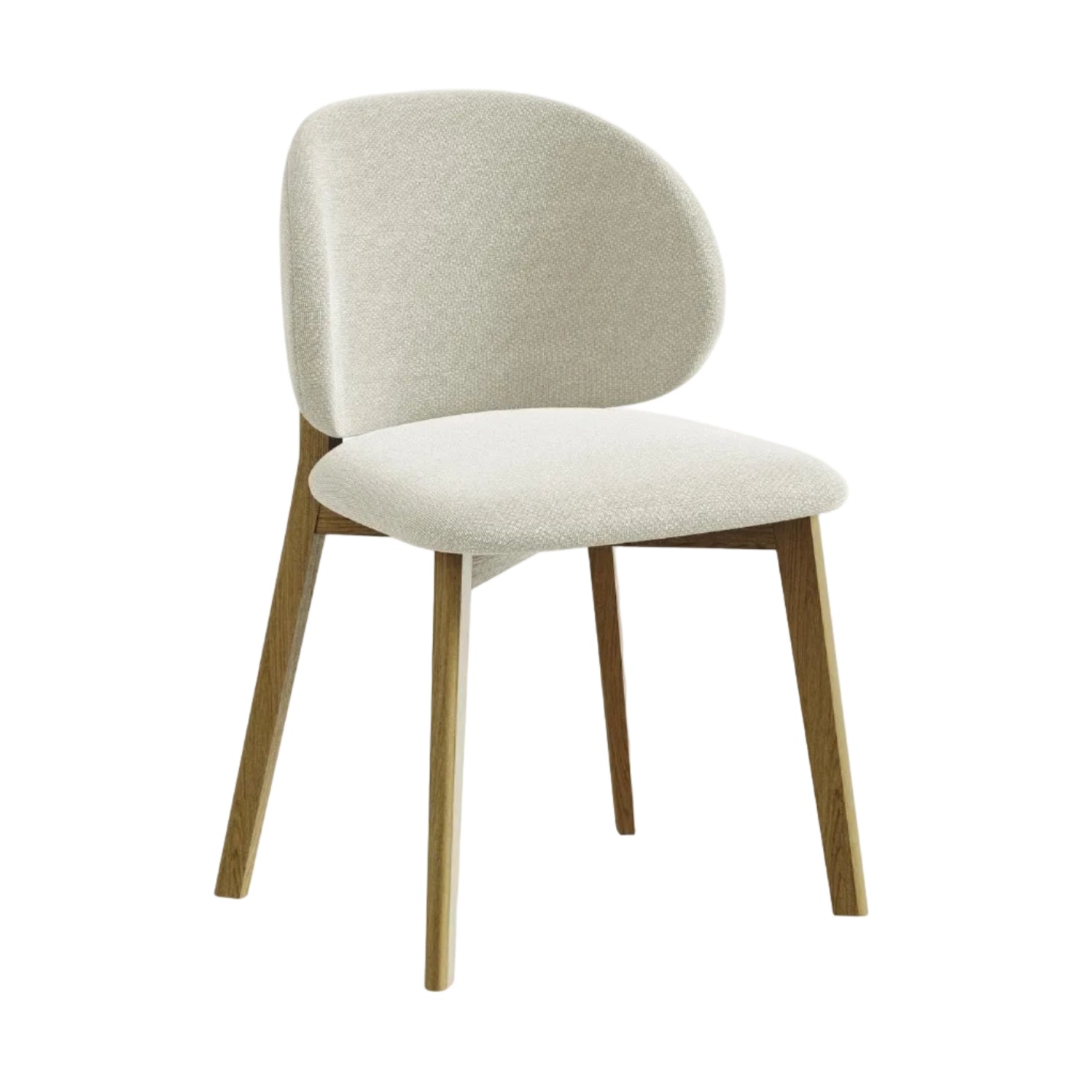Stuhl PAHOA sandfarbener Boucle mit Buchenbasis