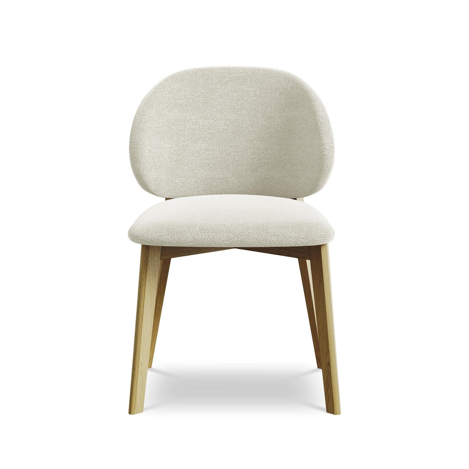 Stuhl PAHOA sandfarbener Boucle mit Buchenbasis