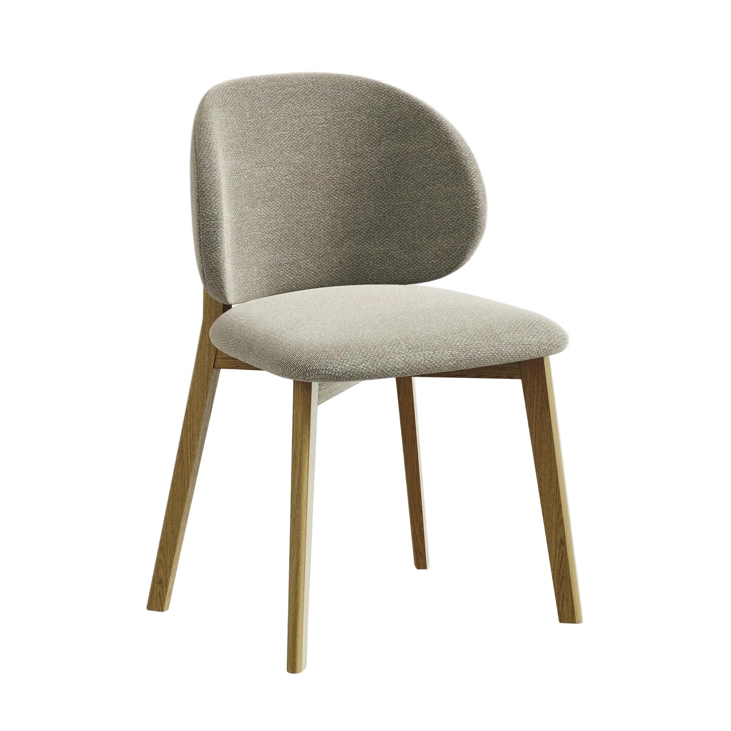 PAHOA chair in taupe boucle with a beech base