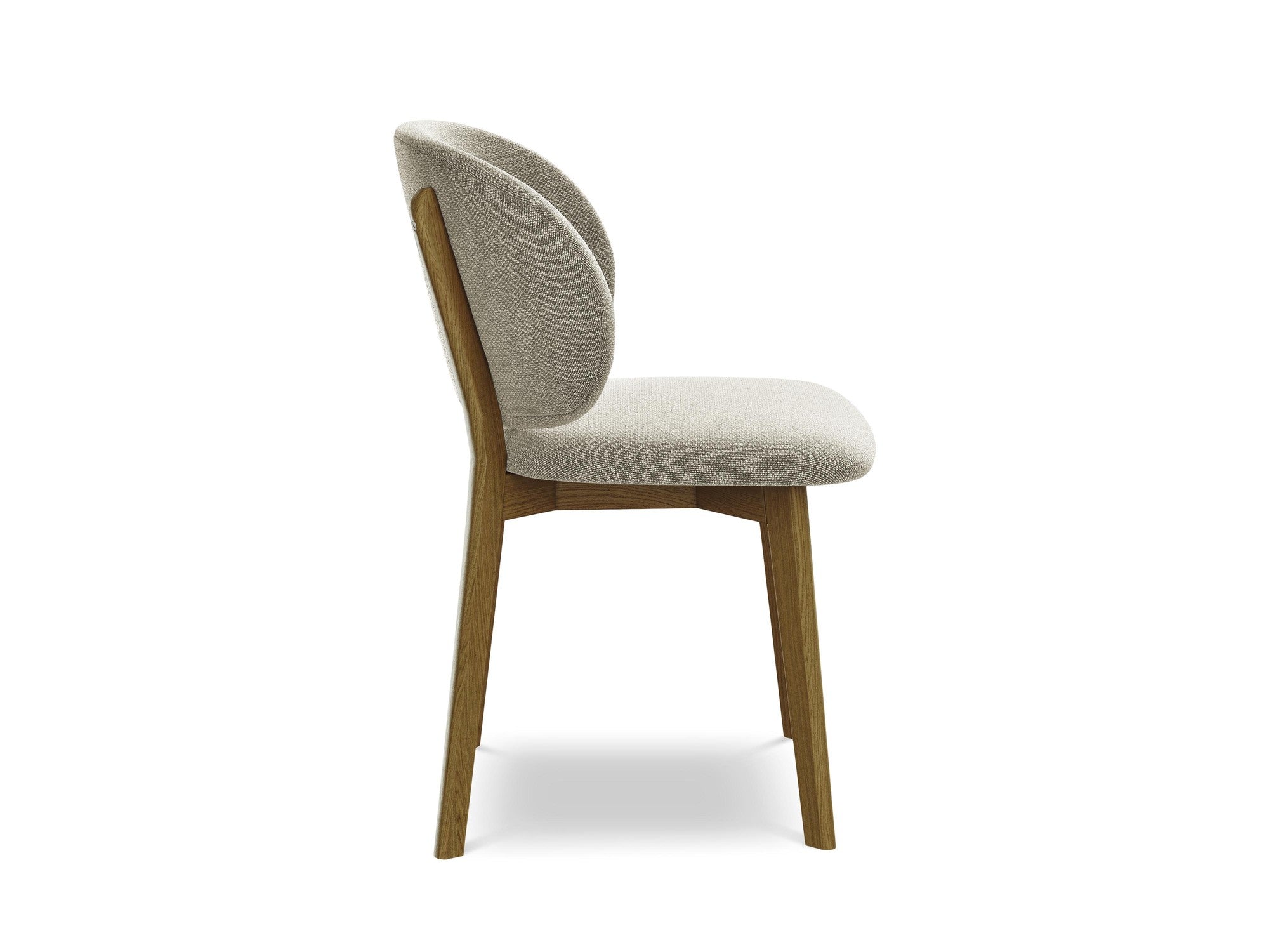 PAHOA chair in taupe boucle with a beech base