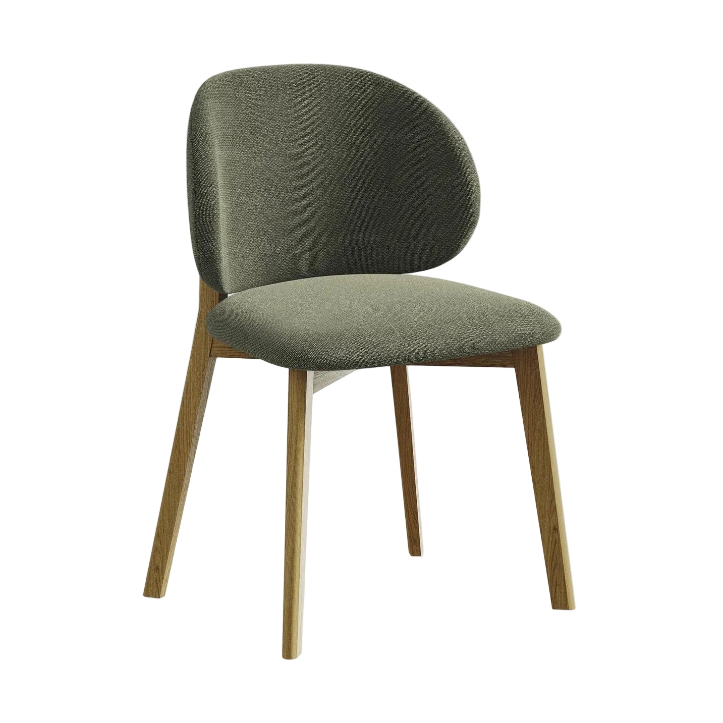 Stuhl PAHOA olivgrüner Boucle mit Buchenbasis