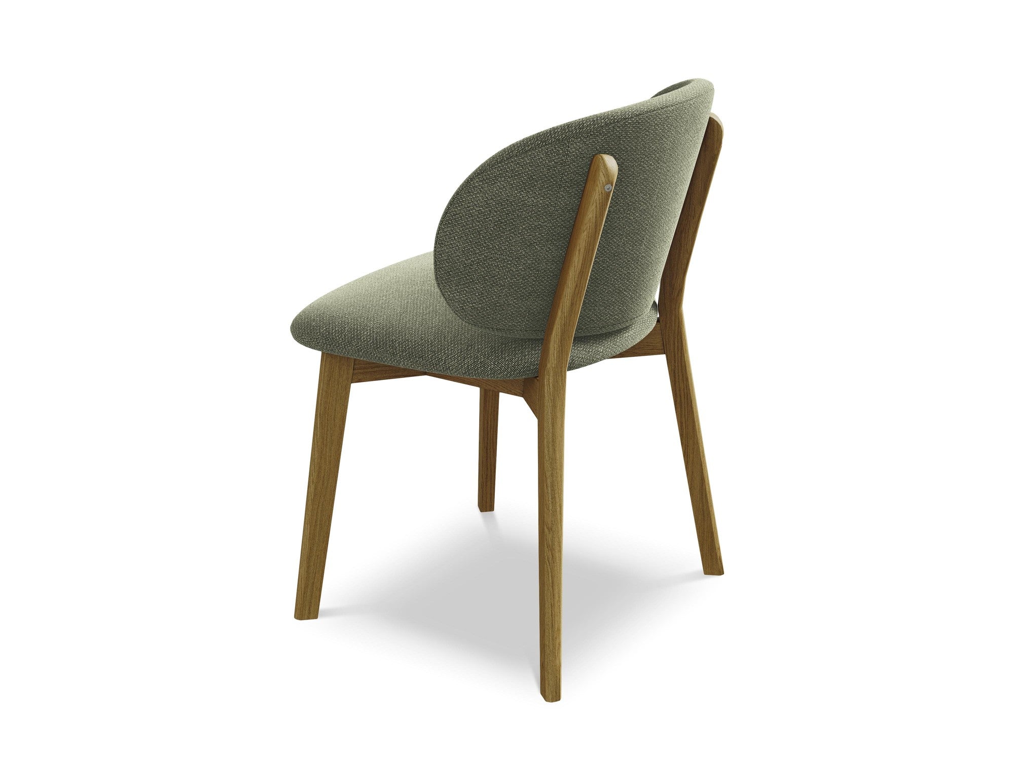 Stuhl PAHOA olivgrüner Boucle mit Buchenbasis