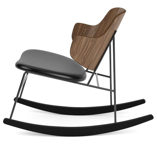 Schaukelstuhl PENGUIN schwarze Leder