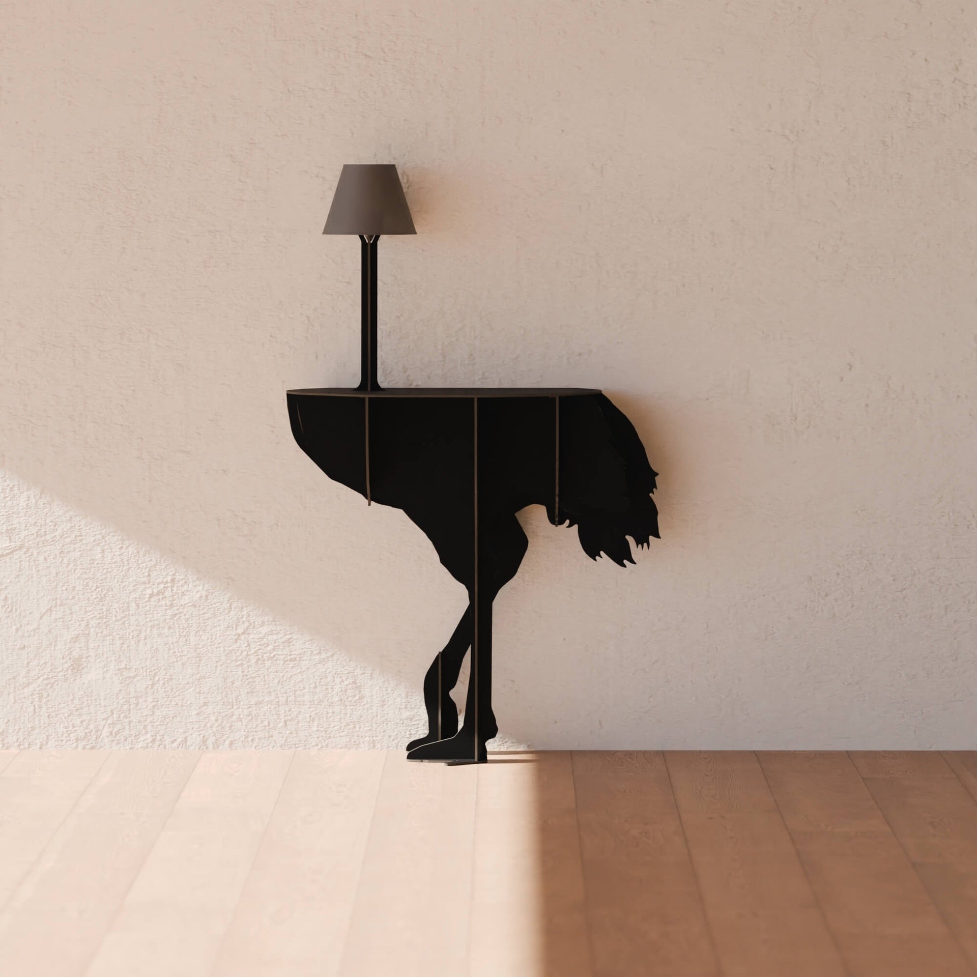 Konsolentisch mit Lampe DIVA LUCIA in Schwarz