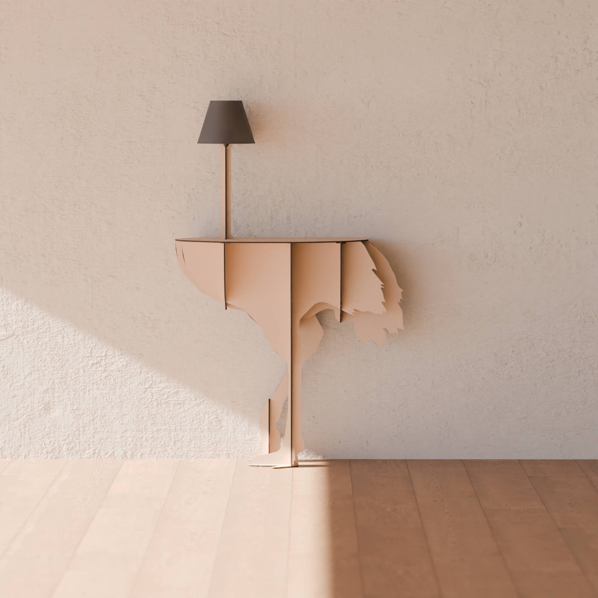 Konsolentisch mit Lampe DIVA LUCIA in Beige