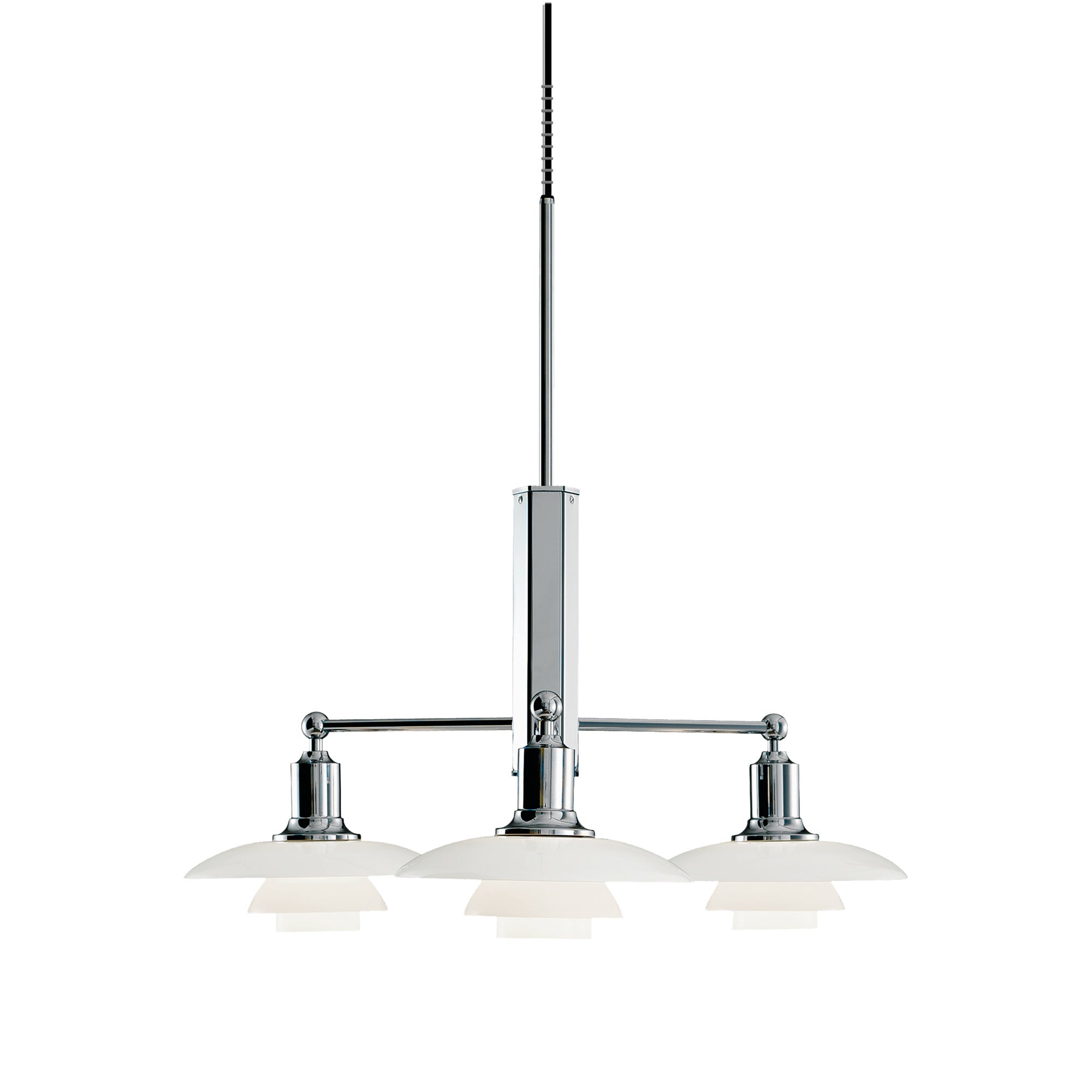 Lampa wisząca PH 2/1 STEM FITTING biały z chromowanym wykończeniem – Louis Poulsen