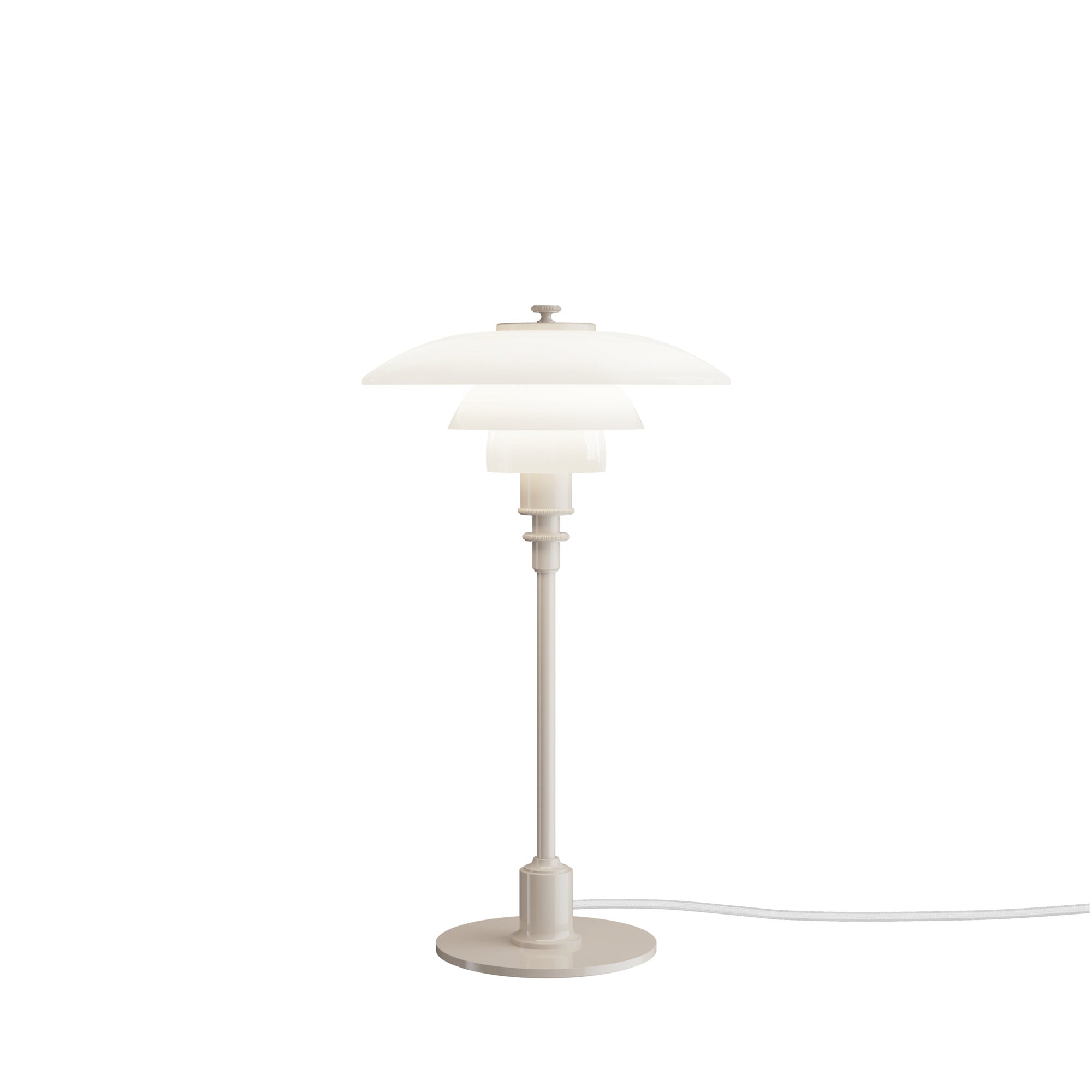 Tischlampe PH 2/1 weiß mit beigem Fuß