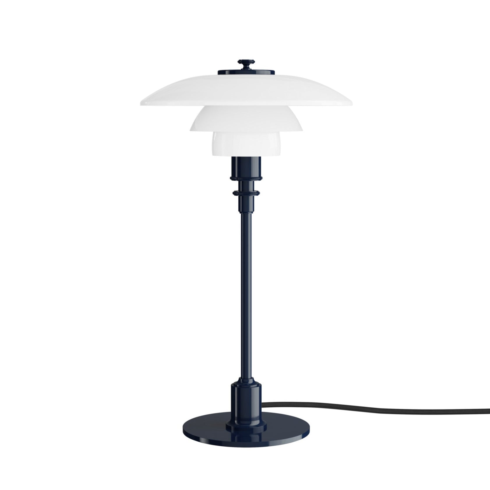 Tischlampe PH 2/1 in Weiß mit blauer Basis