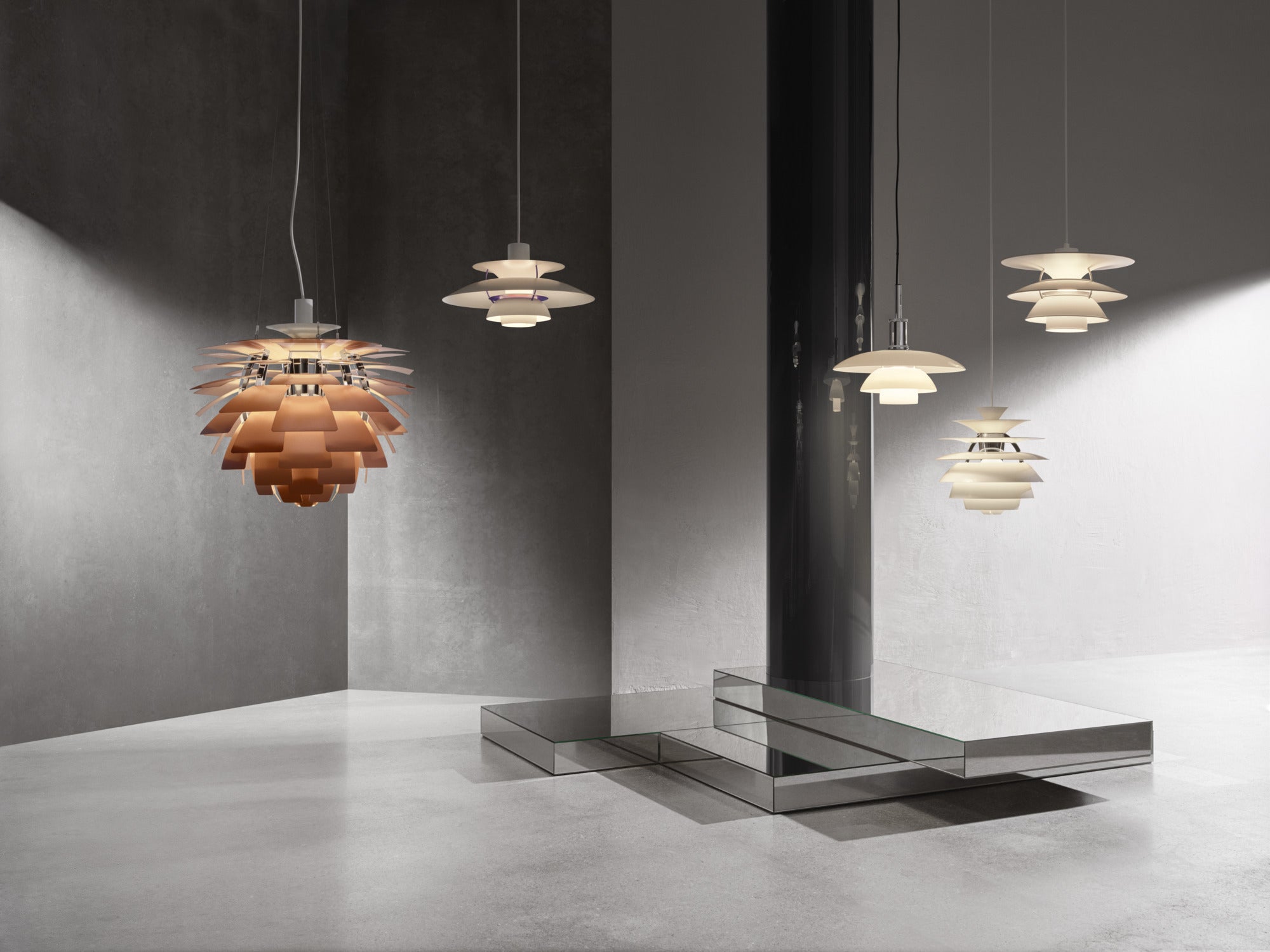 Lampa wisząca PH 4½-4 biały z chromowanym wykończeniem – Louis Poulsen
