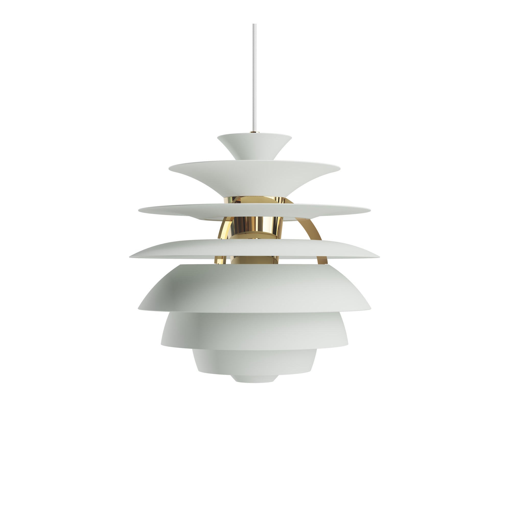 PH SNOWBALL pendant lamp dirty green with brass finish