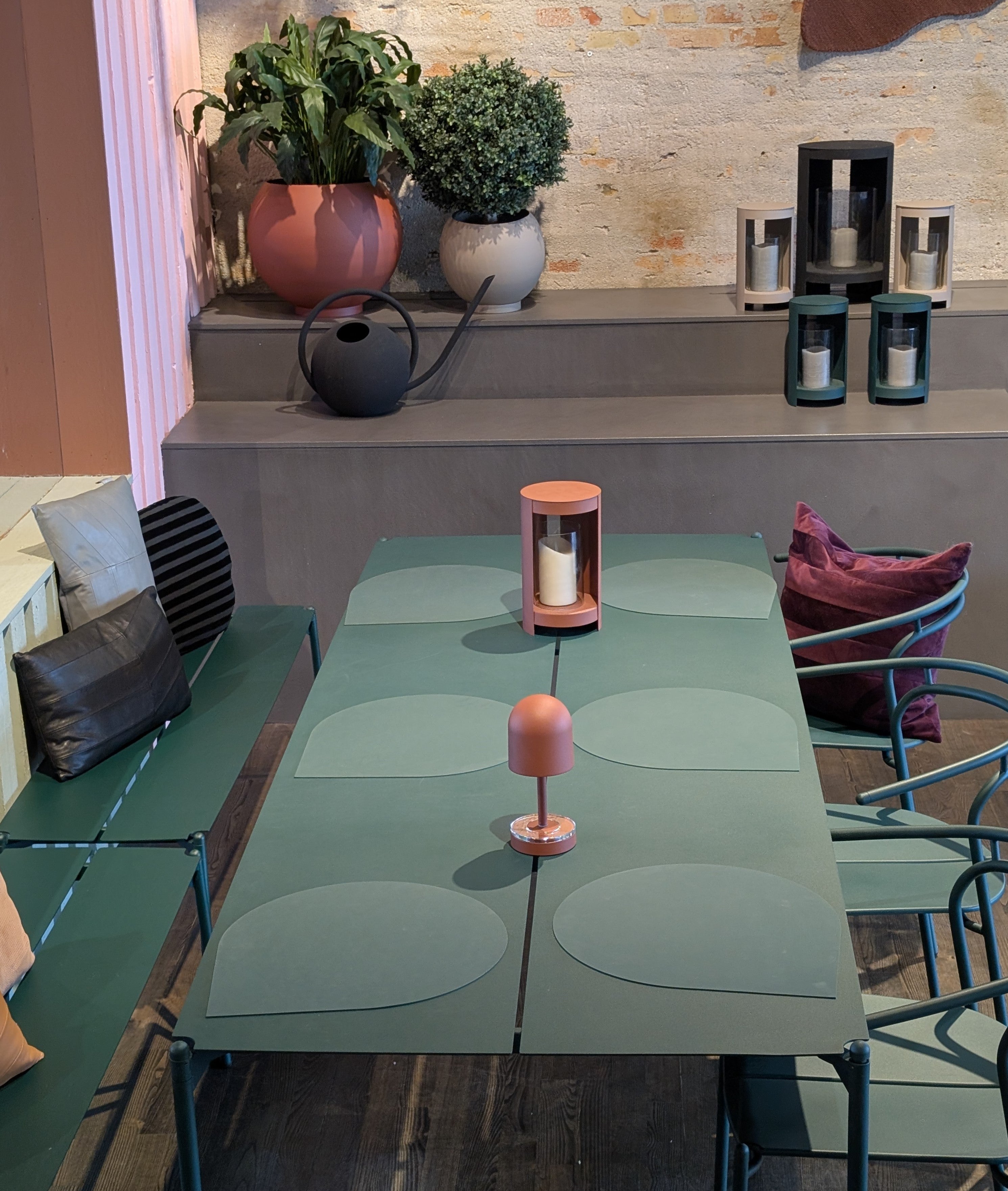 Tragbare Lampe LUCEO ziegelrot