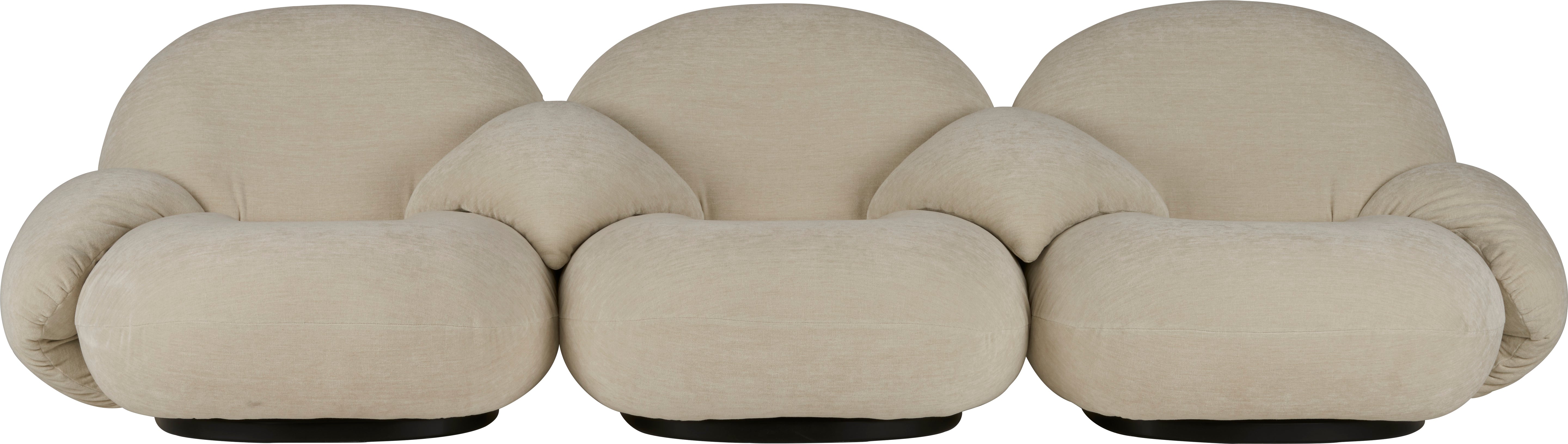 Sofa für 3 Personen PACHA mit gepolstertem Bezug und goldenem Gestell