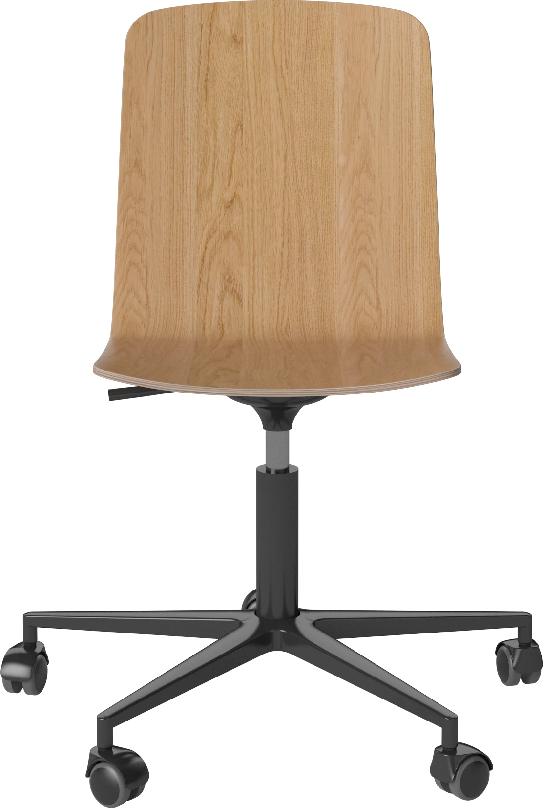 Palm Office Chair Oak Furnier mit einer Metallbasis