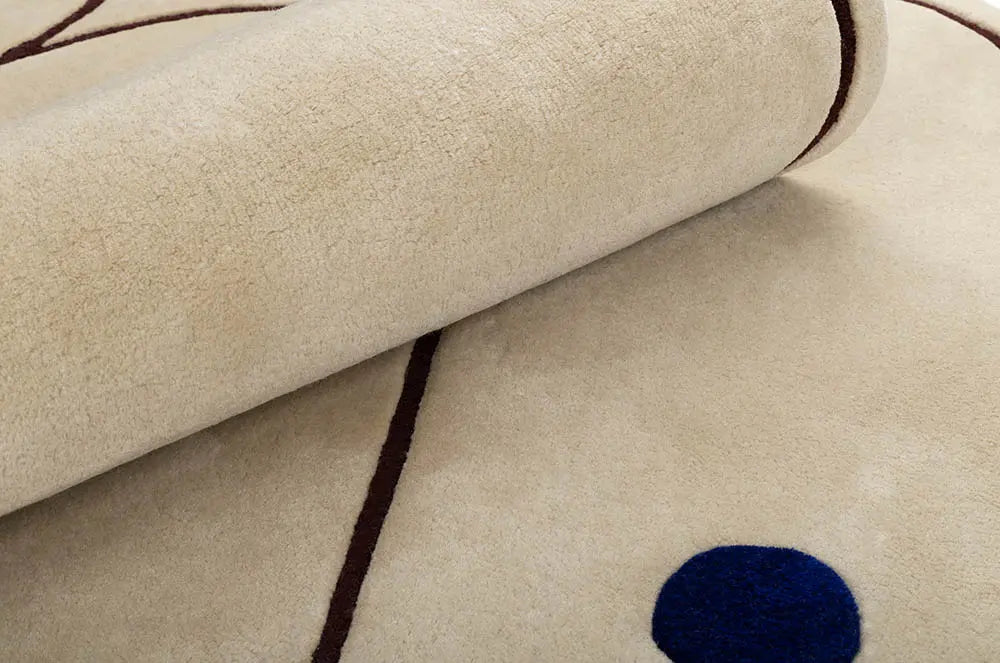 Teppich PARIS beige mit marineblauen und braunen Akzenten