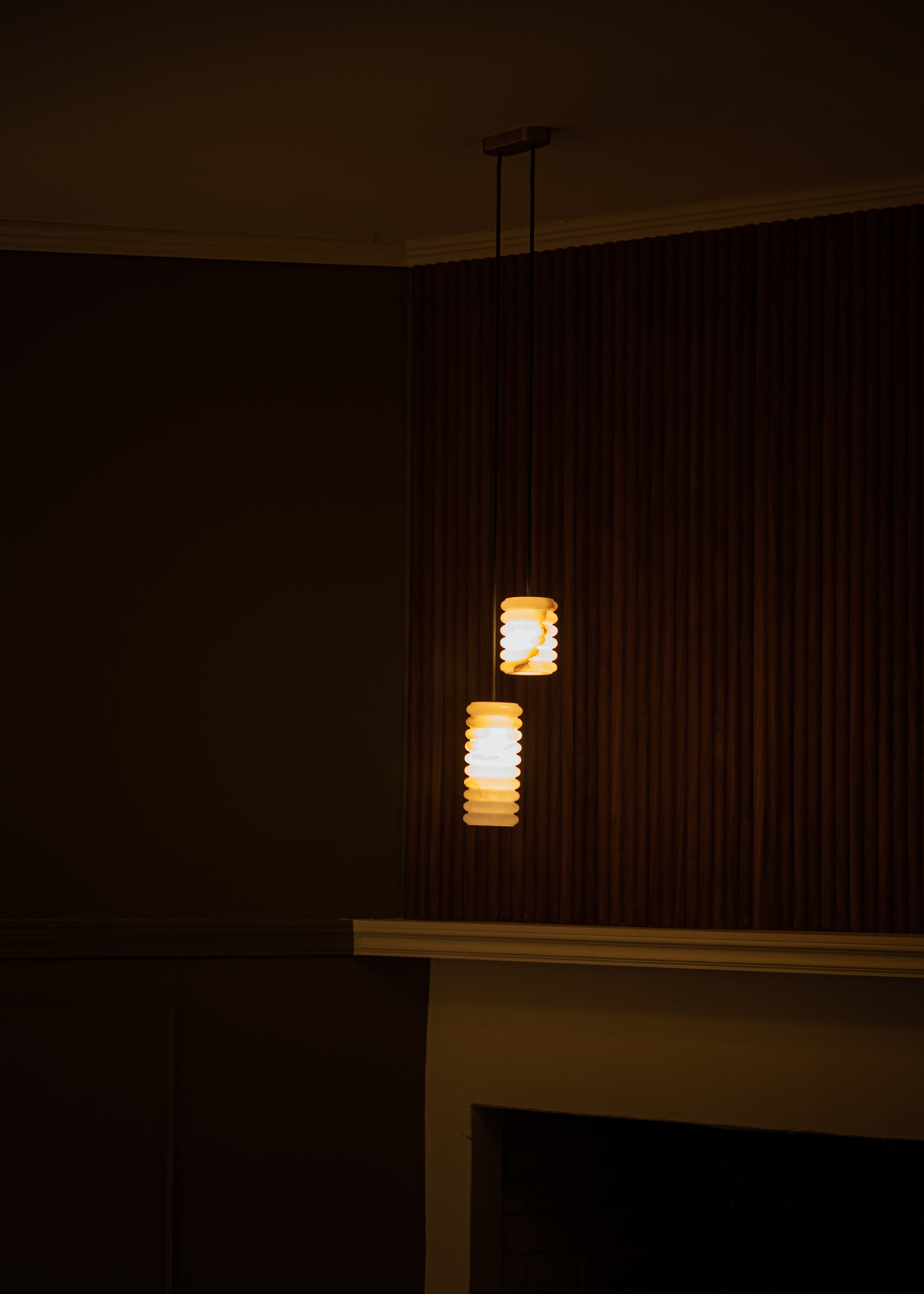 Pendelleuchte MANIKO FLUTA DOUBLE weißer Alabaster