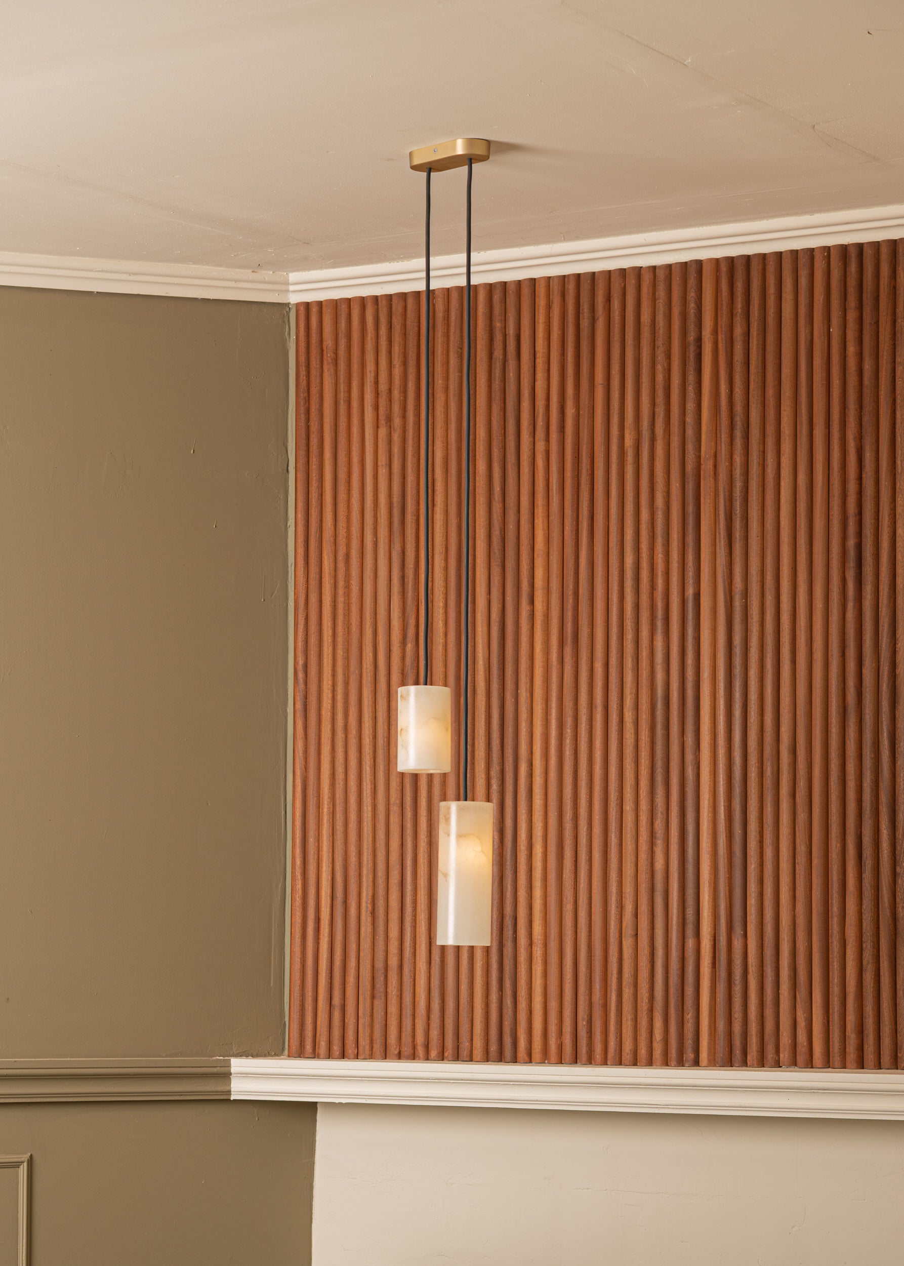 Hanging Lamp MANIKO PIPO DOUBLE White Alabaster