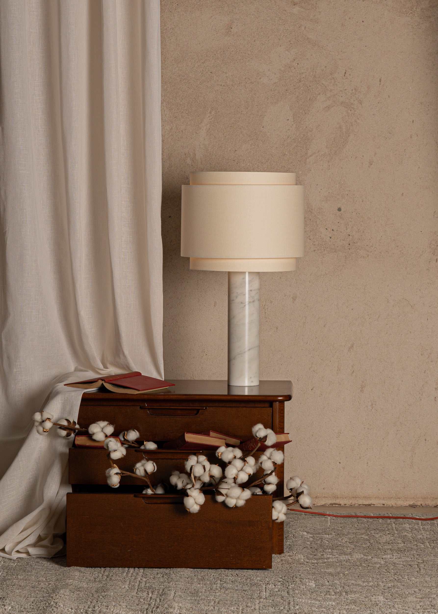 PIPO DUOBLE Table Lamp White Marble