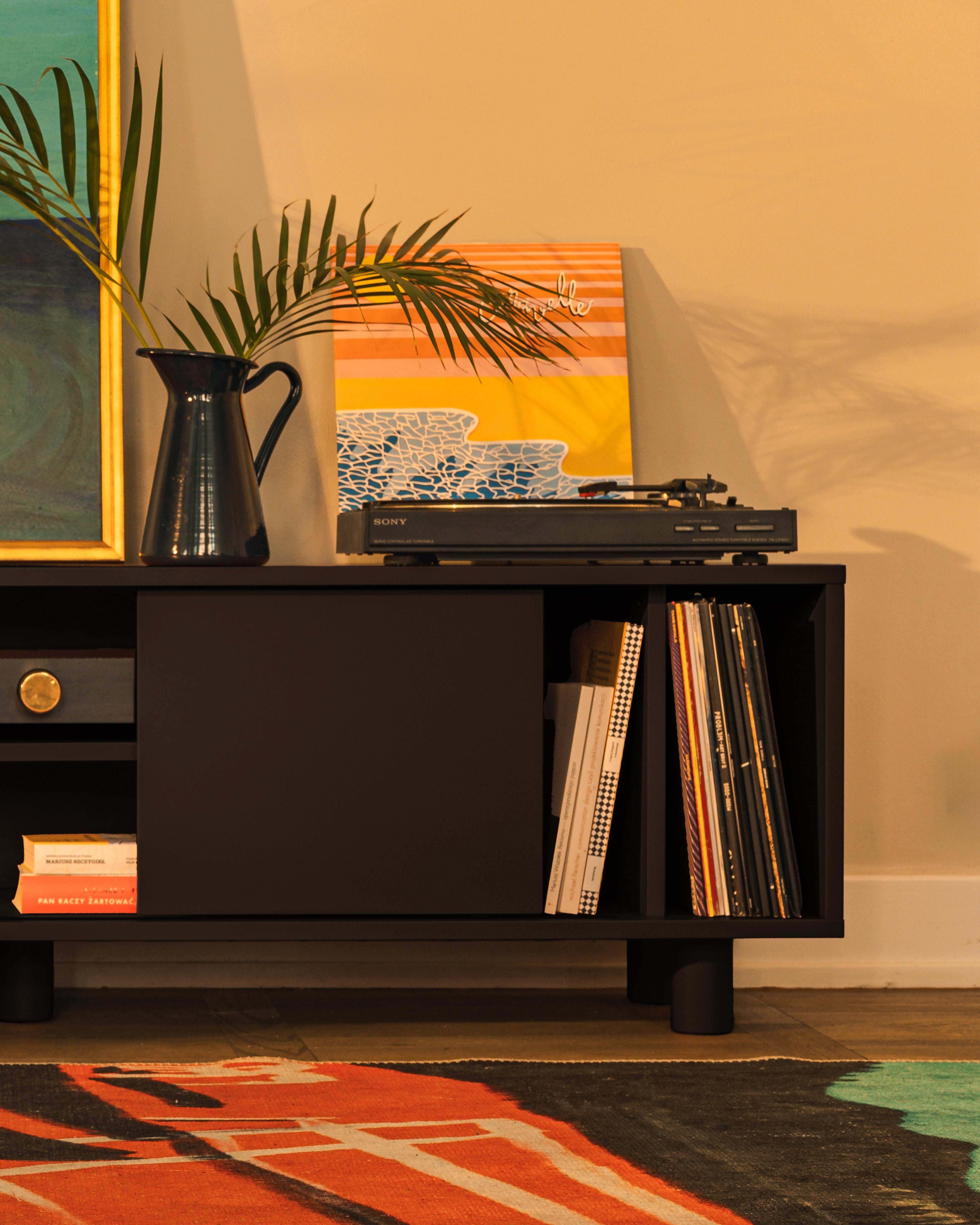 RTV-Sideboard in Schwarz und Schwarz