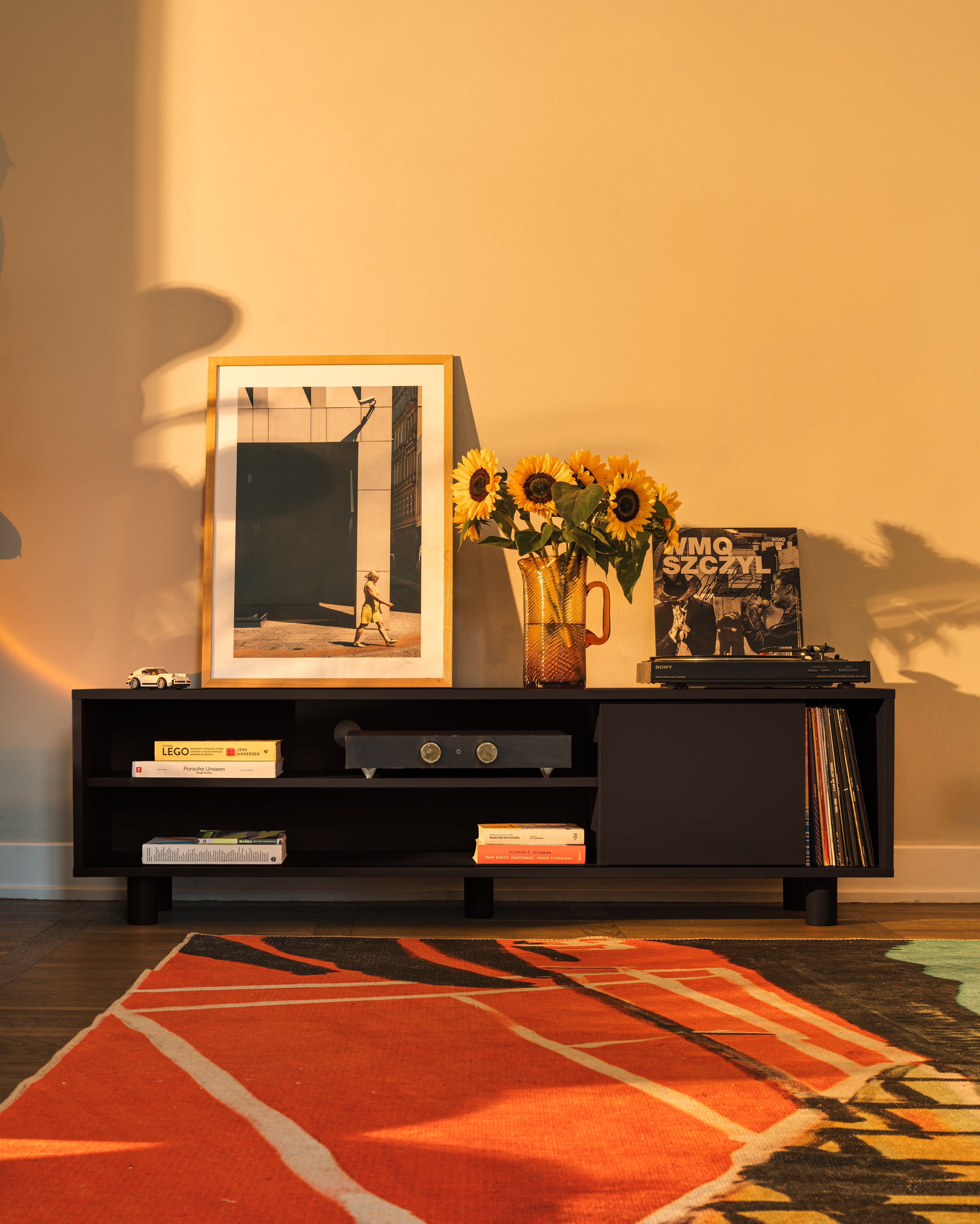 RTV-Sideboard in Schwarz und Schwarz