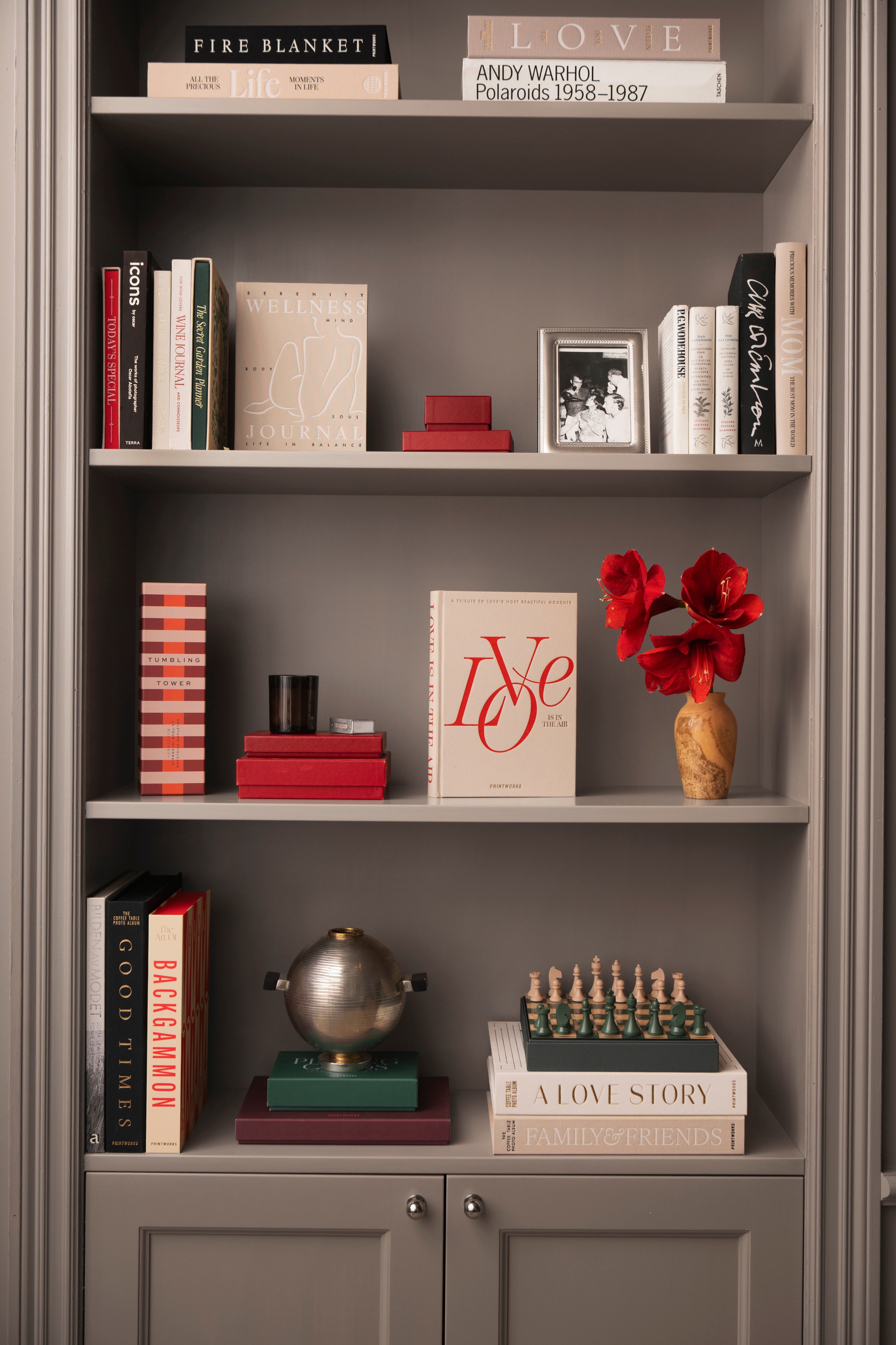 Fotoalbum LOVE IS IN THE AIR beige mit Rot