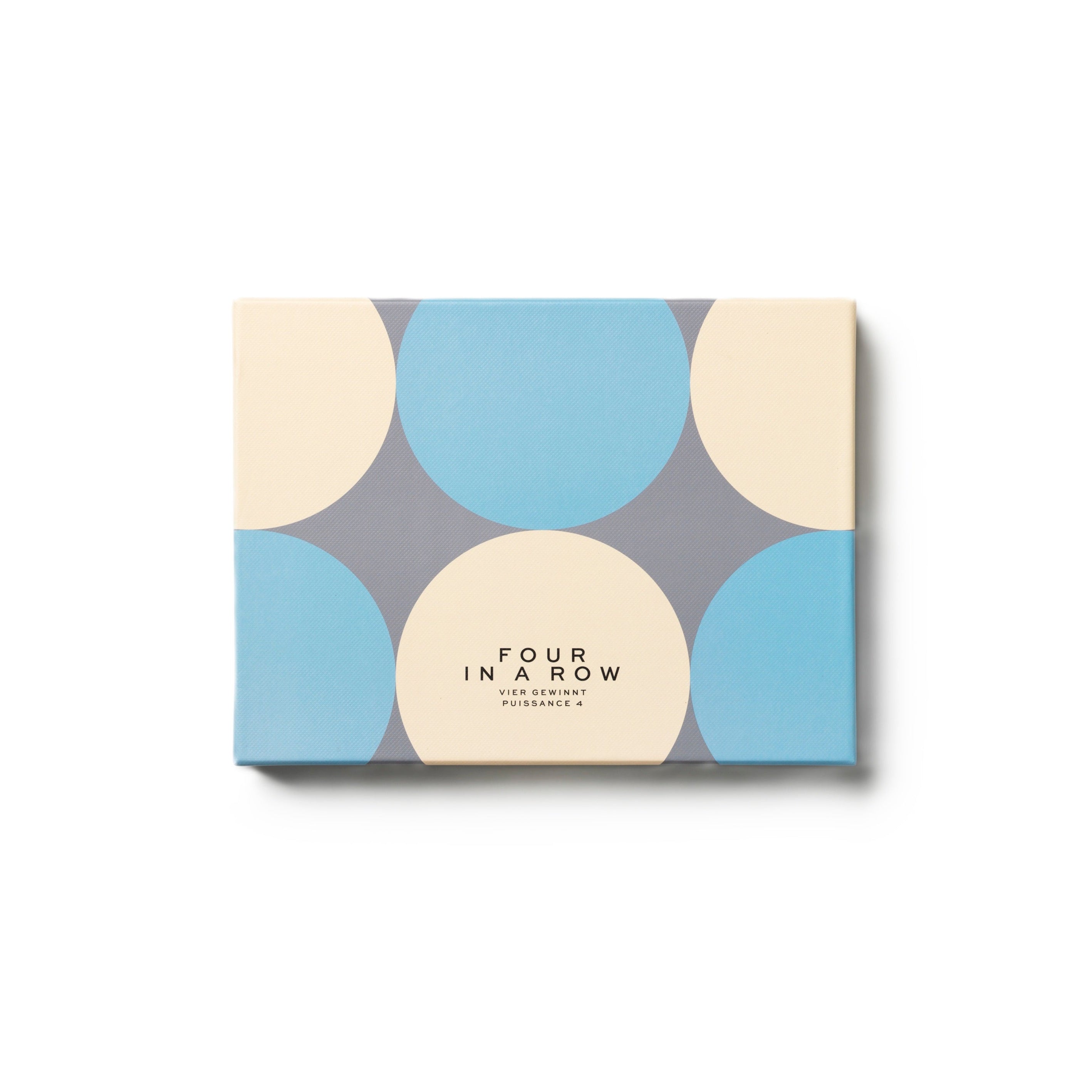 Brettspiel FOUR IN A ROW grau mit beige und blau