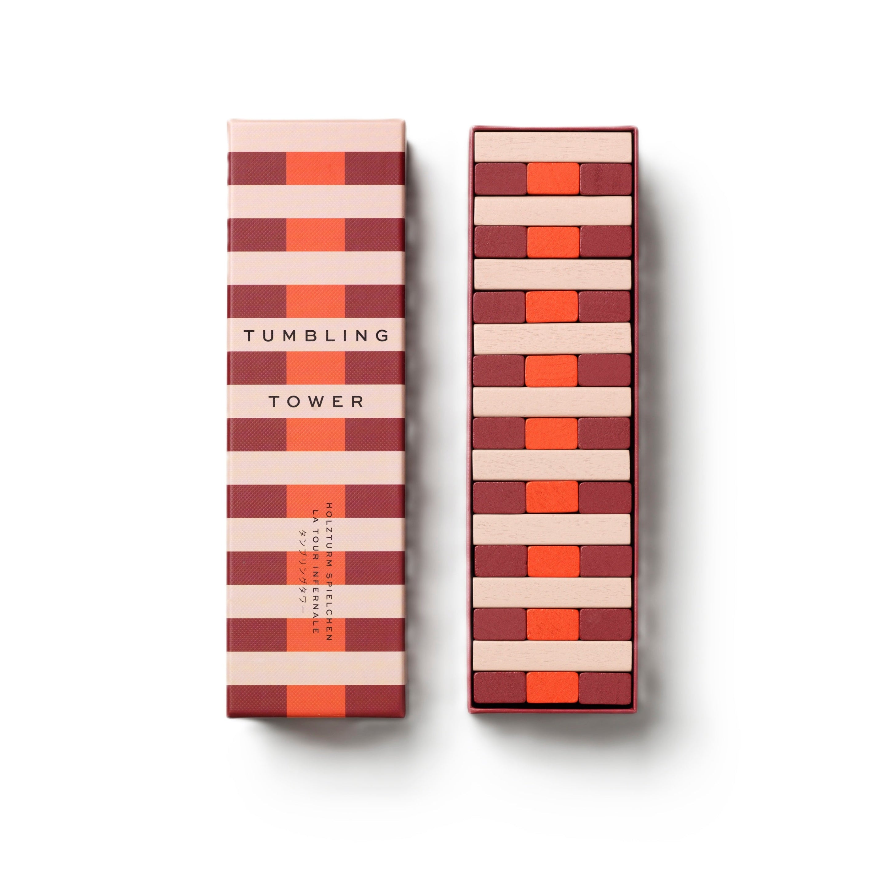 Gra strategische Yenga TUMBLING TOWER beige mit Rot