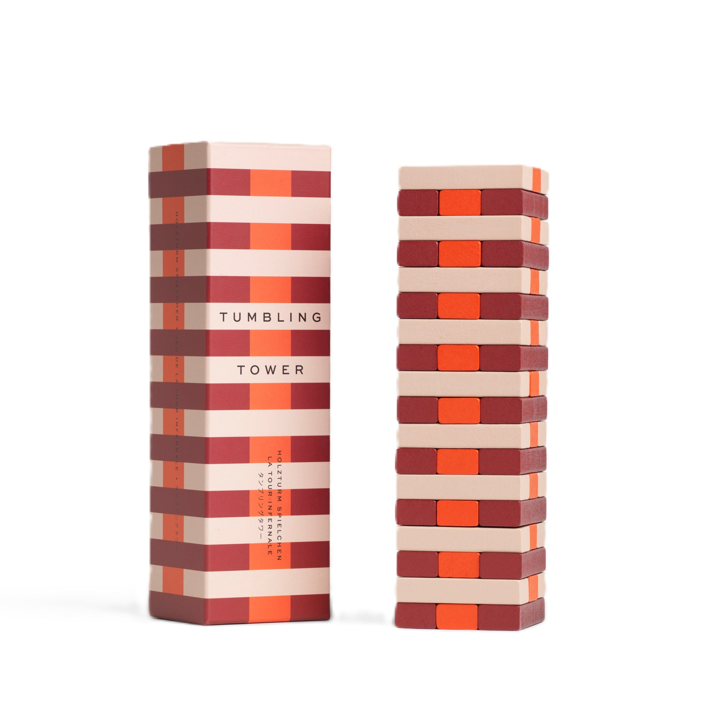 Gra strategische Yenga TUMBLING TOWER beige mit Rot