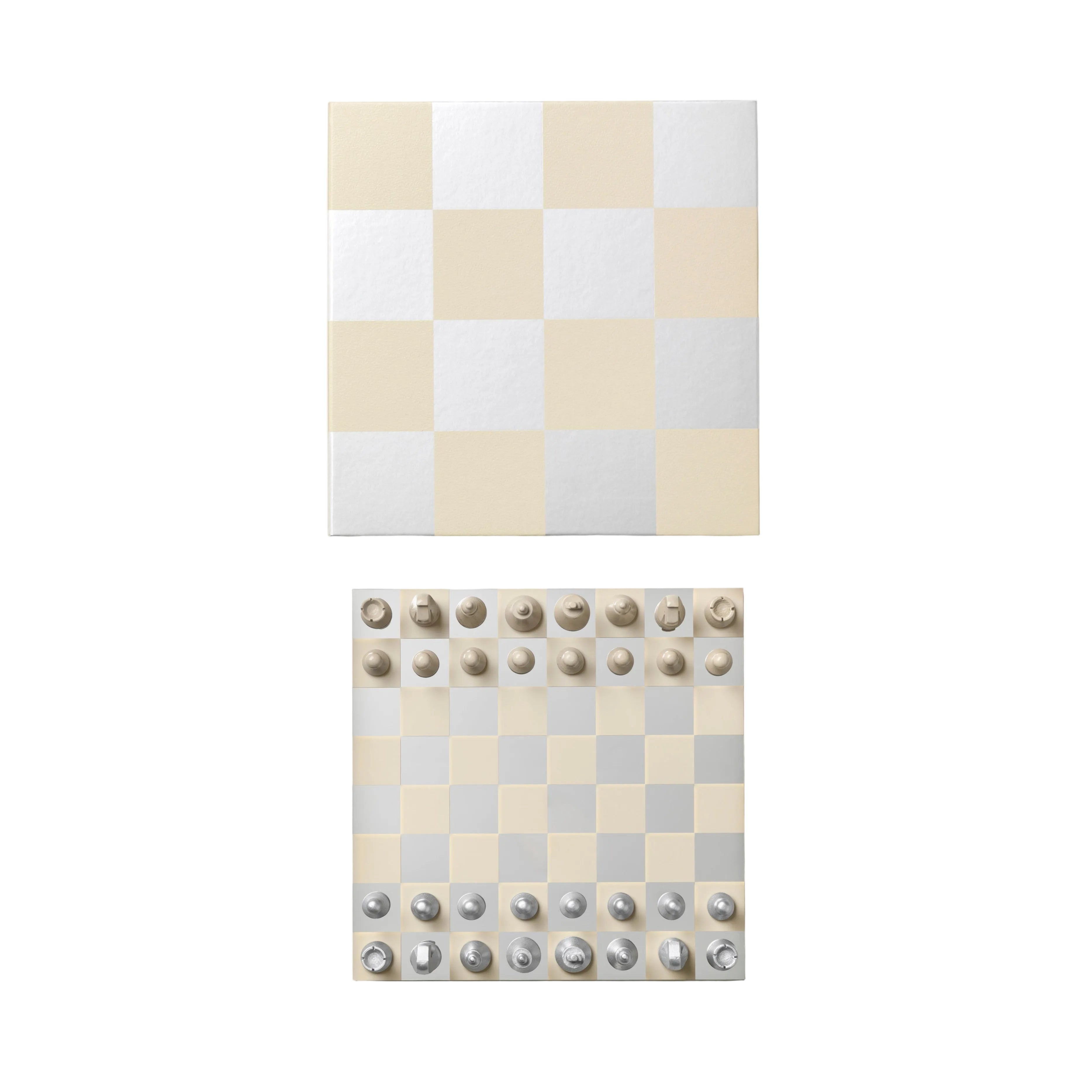 CHESS MIRROR Beige Chess Set