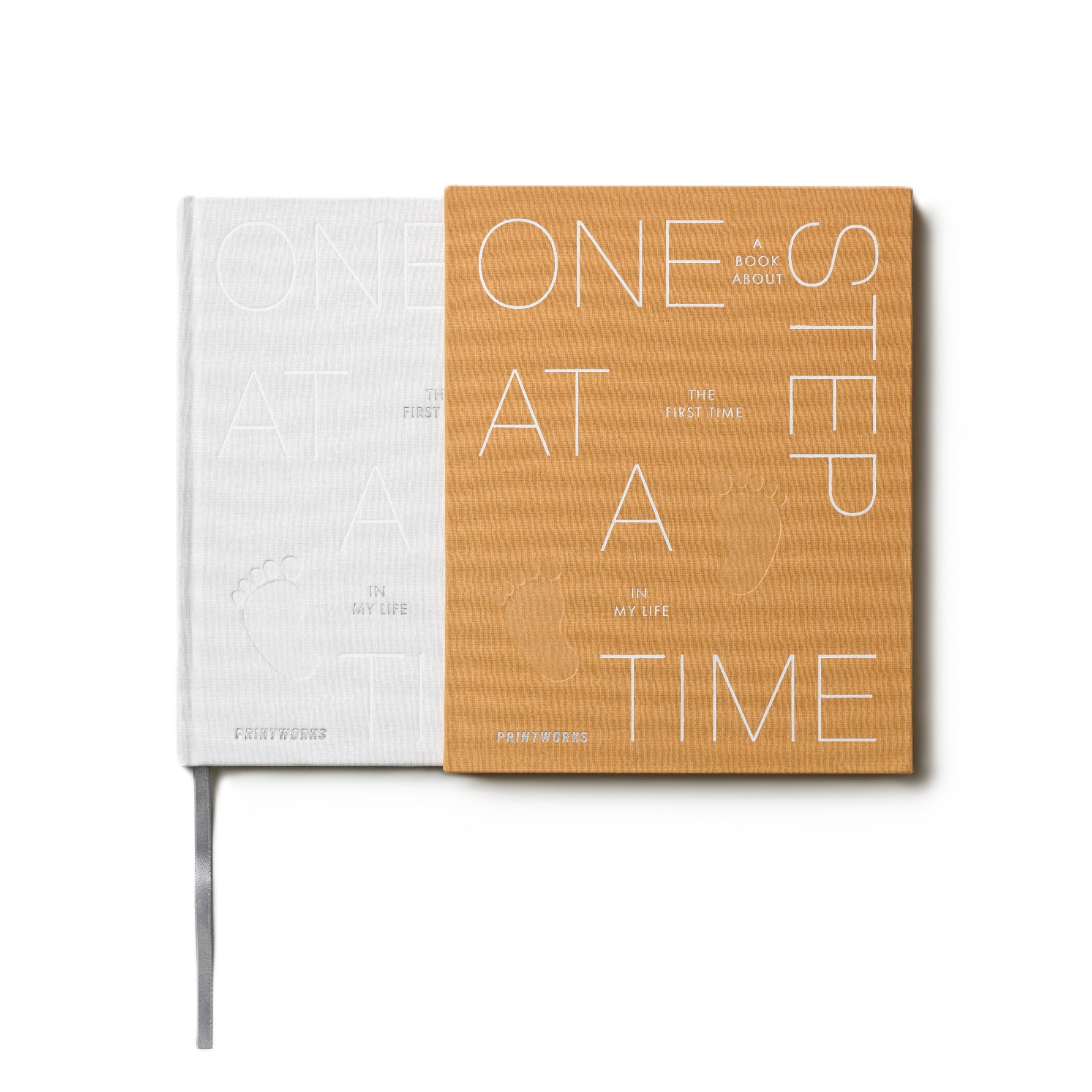 Erinnerungsalbum ONE STEP AT A TIME gelb mit Weiß