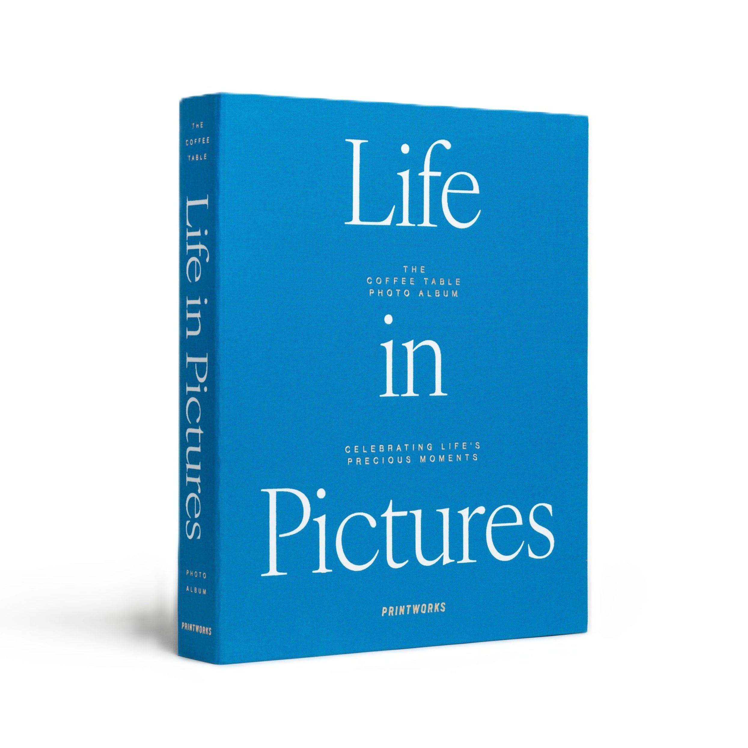 Fotoalbum LIFE IN PICTURES blau mit Weiß