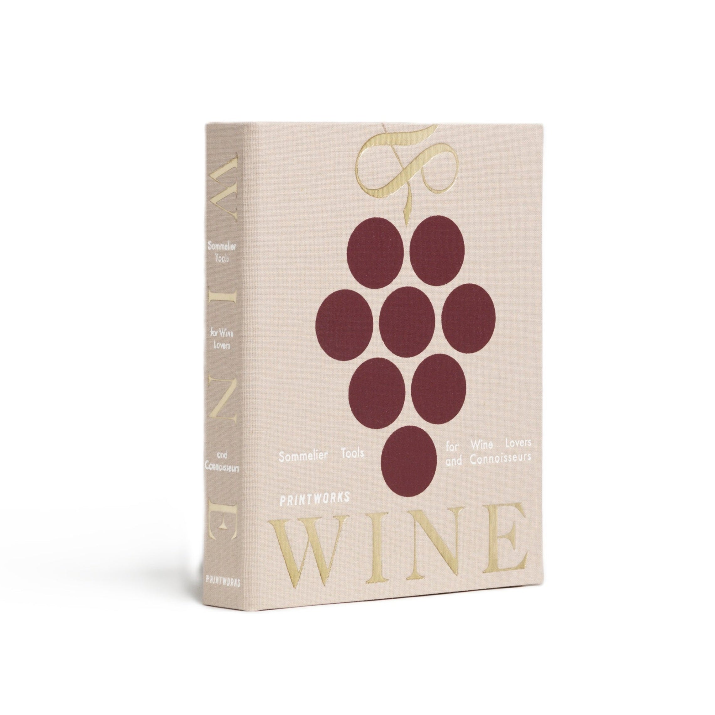 THE ESSENTIALS Wine Accessory Set Beige with Burgundy