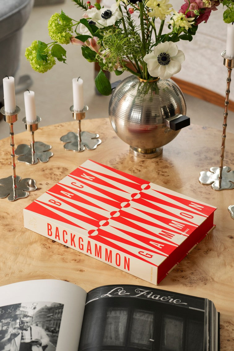 ART OF BACKGAMMON Red and Beige Backgammon Set