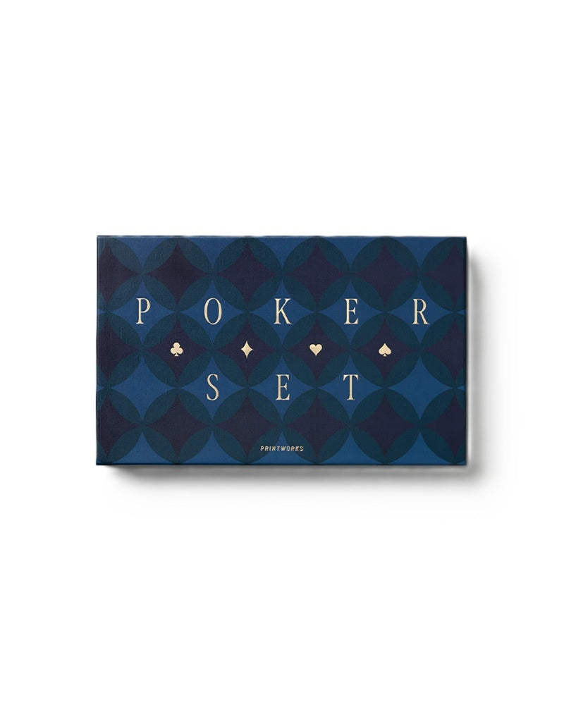 Poker-Spielset ART OF POKER schwarz mit marineblau