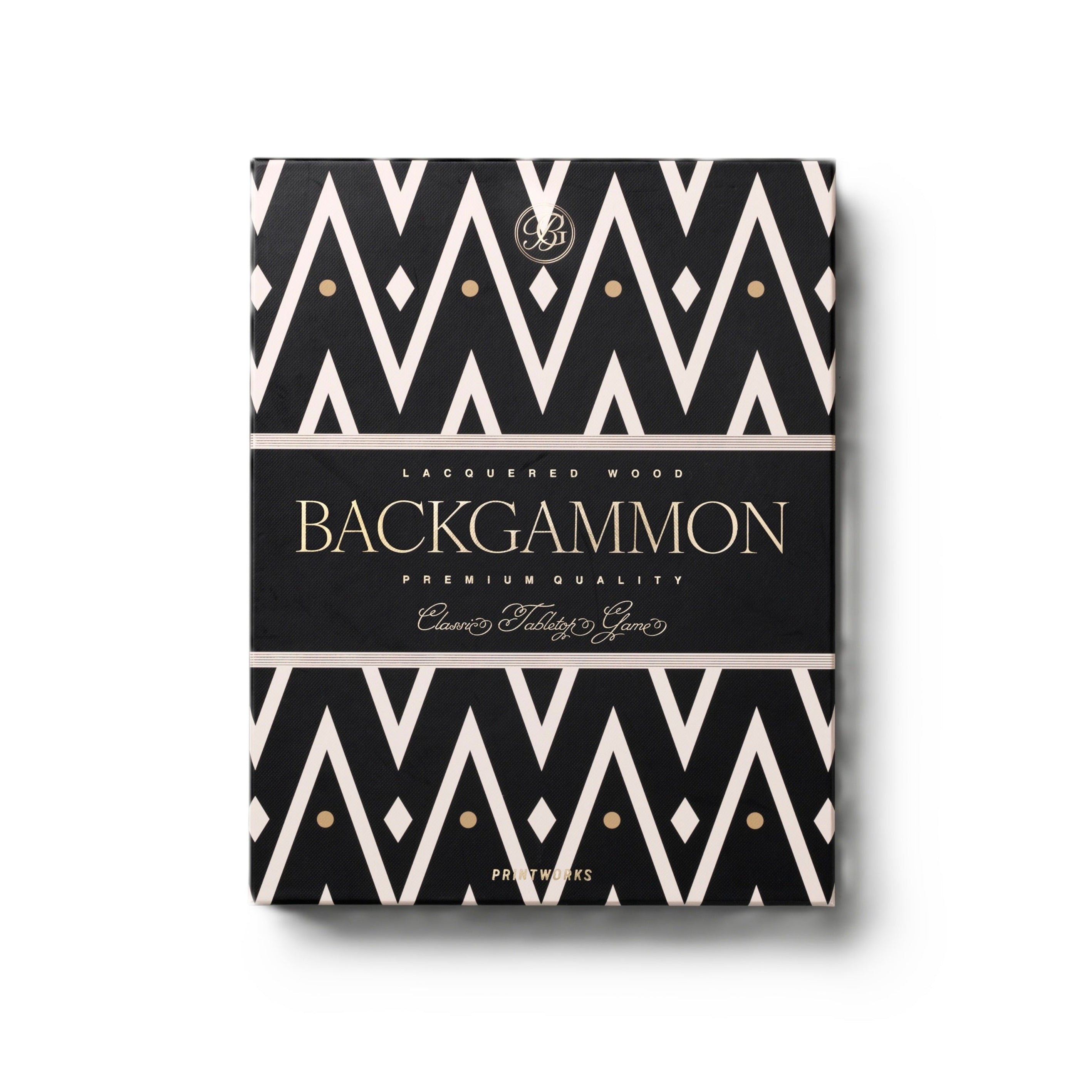 Backgammon-Spielset LACQUERED BACKGAMMON schwarz mit weiß