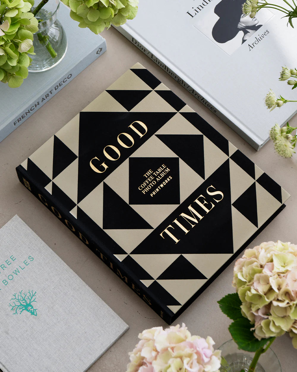 GOOD TIMES photo album beige with black