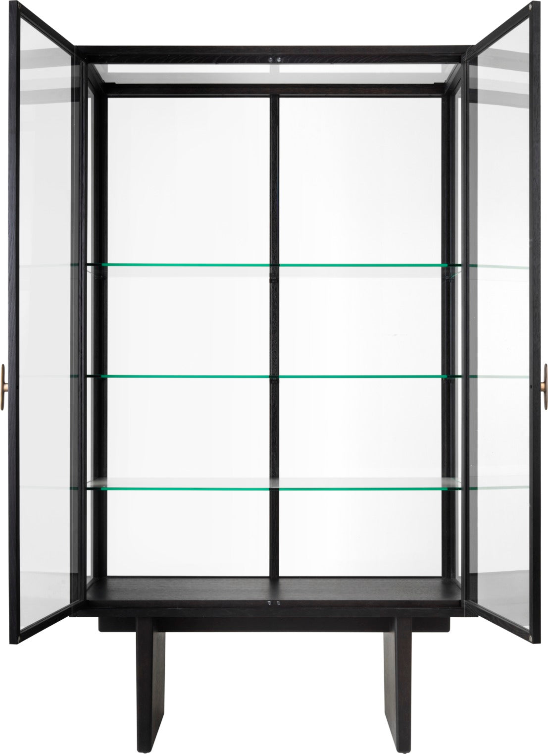 Glass display cabinet PRIVATE black oak veneer
