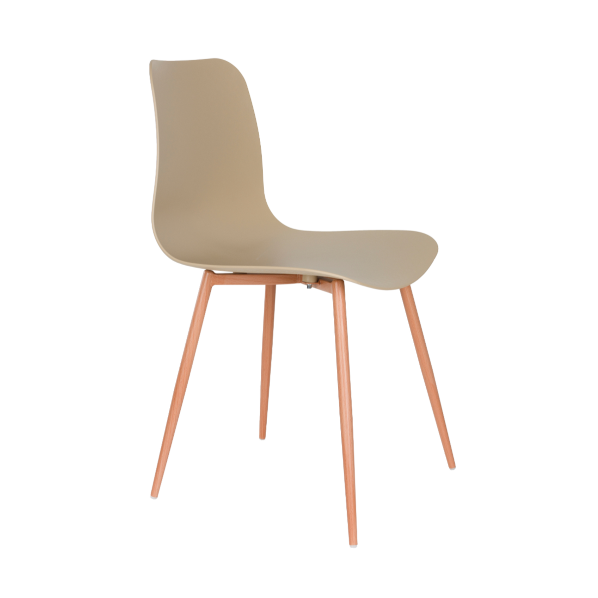 Stuhl LEON beige mit Holzgestell