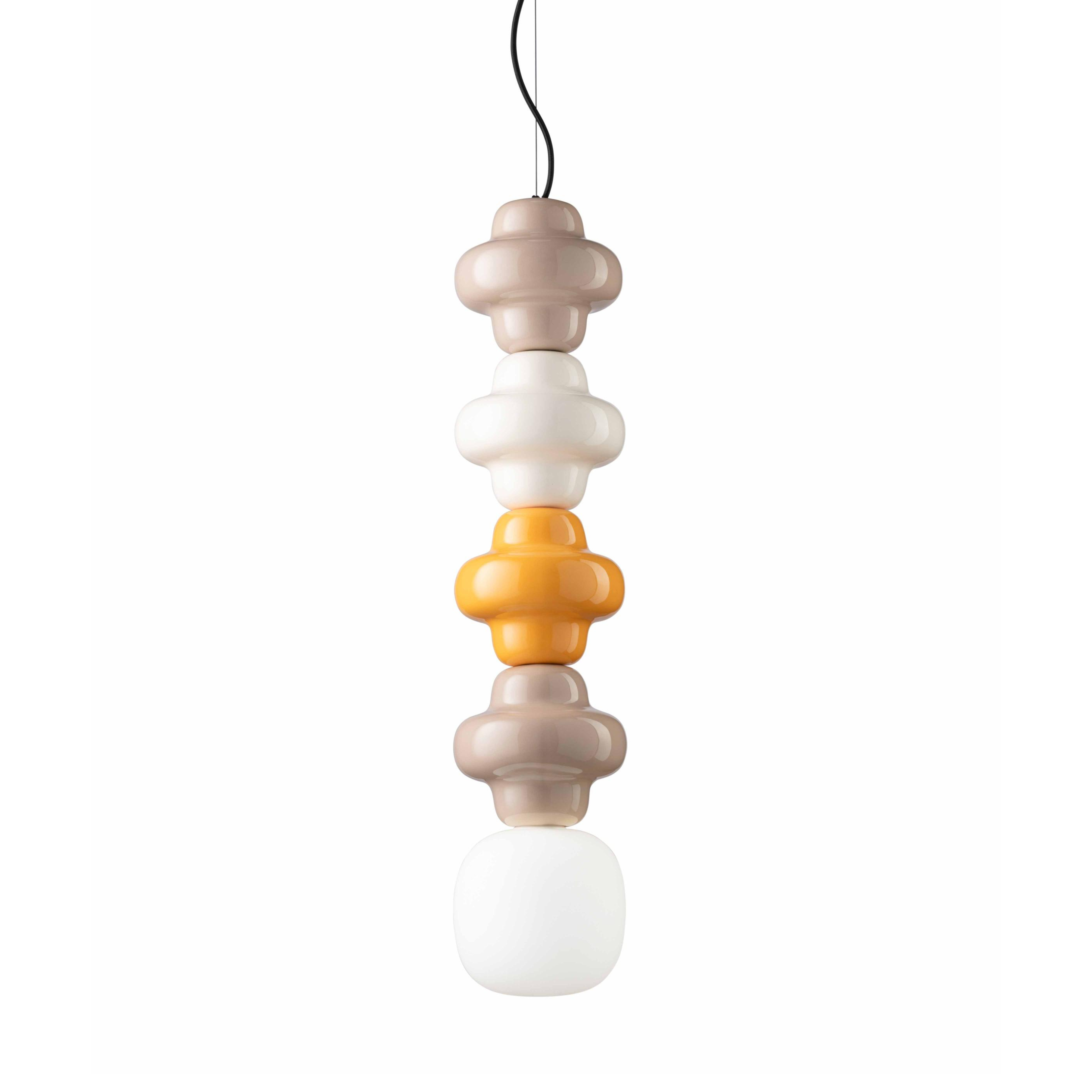 COPACABANA MIX ceramic pendant lamp in beige with yellow and cream