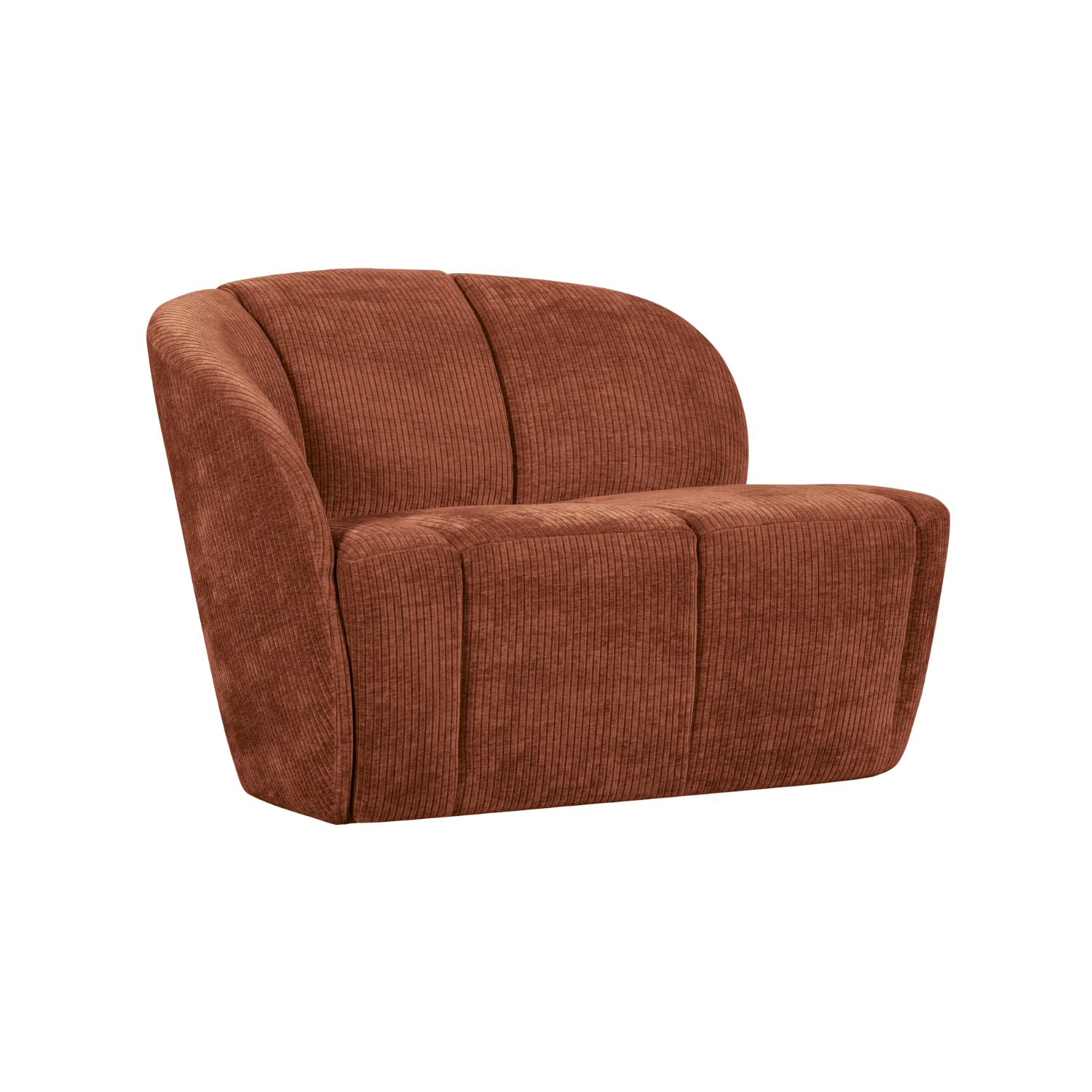 Left-facing 2-seater Sofa MOJO rust brown corduroy