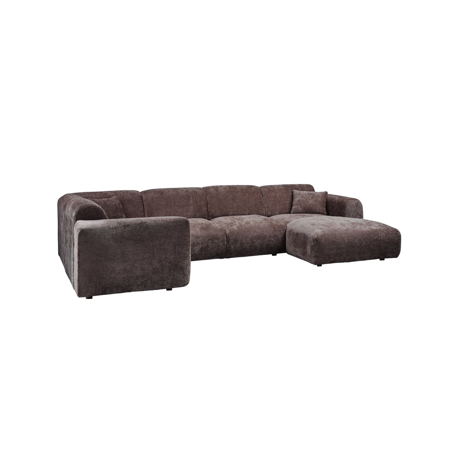 Left-facing panoramic corner sofa CLOUD in brown