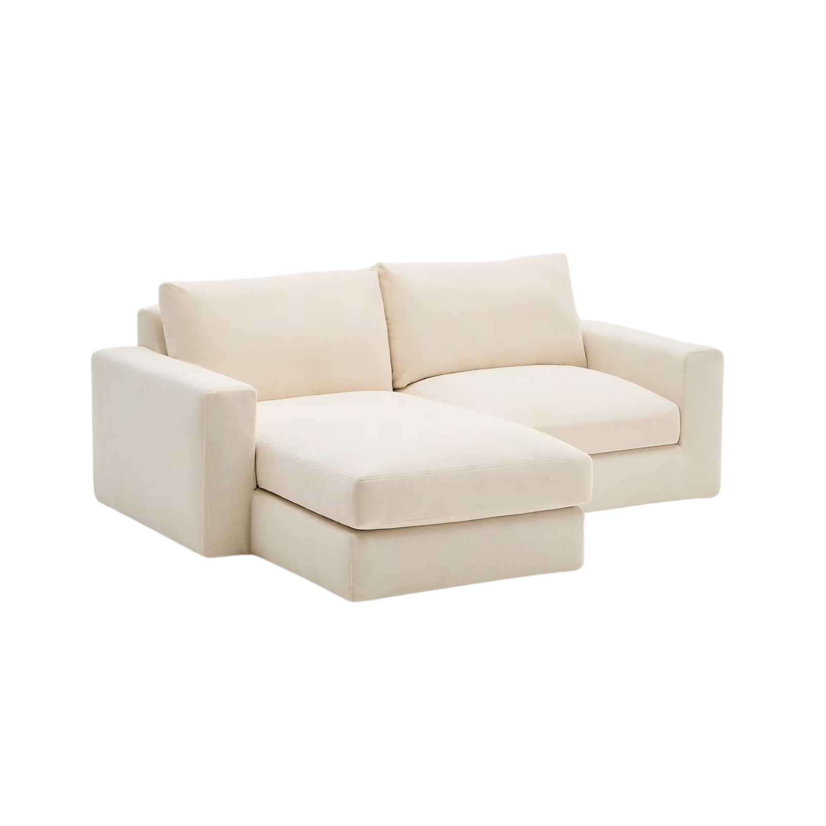 3-seater left-facing corner sofa ALEA ecru chenille