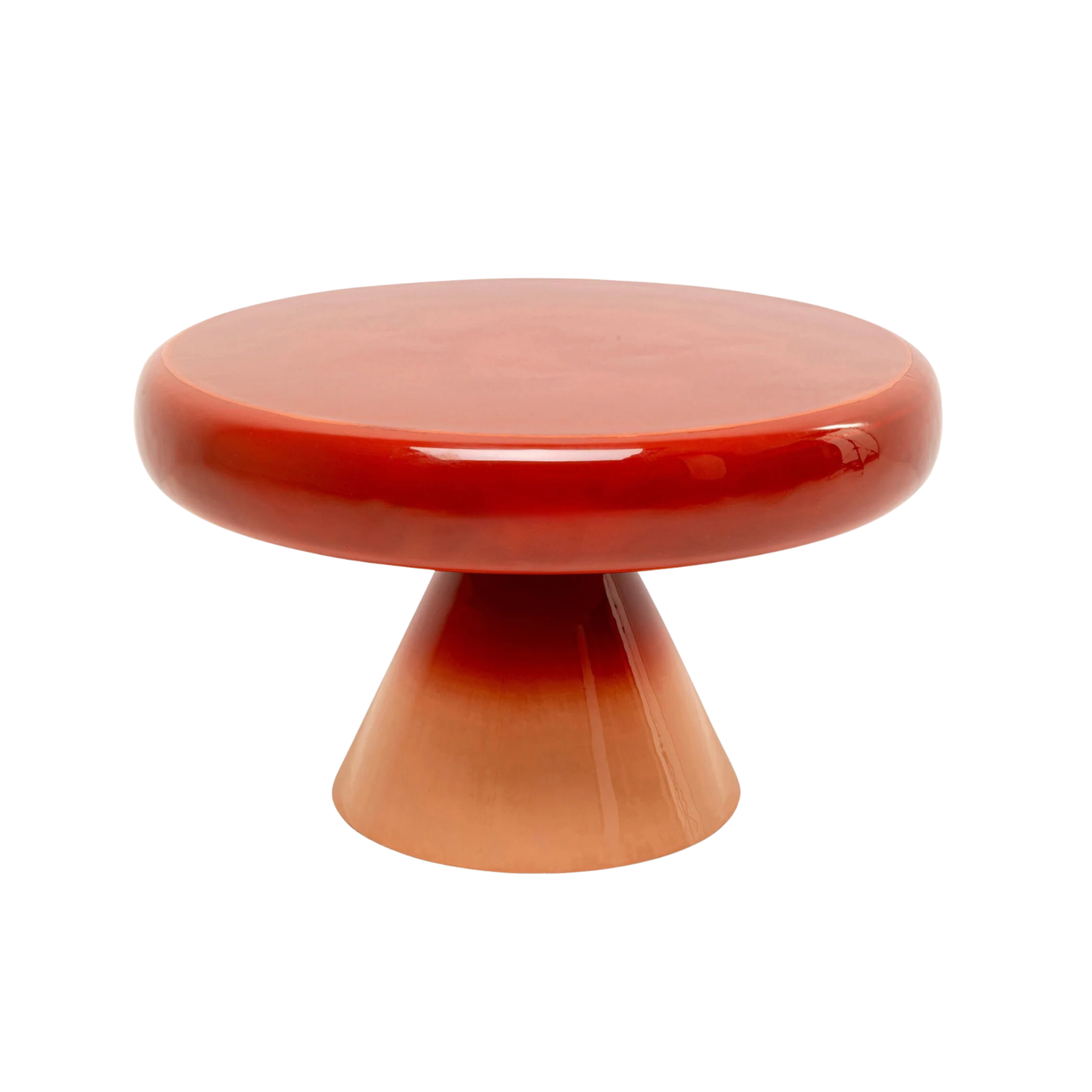 RICI red coffee table with orange