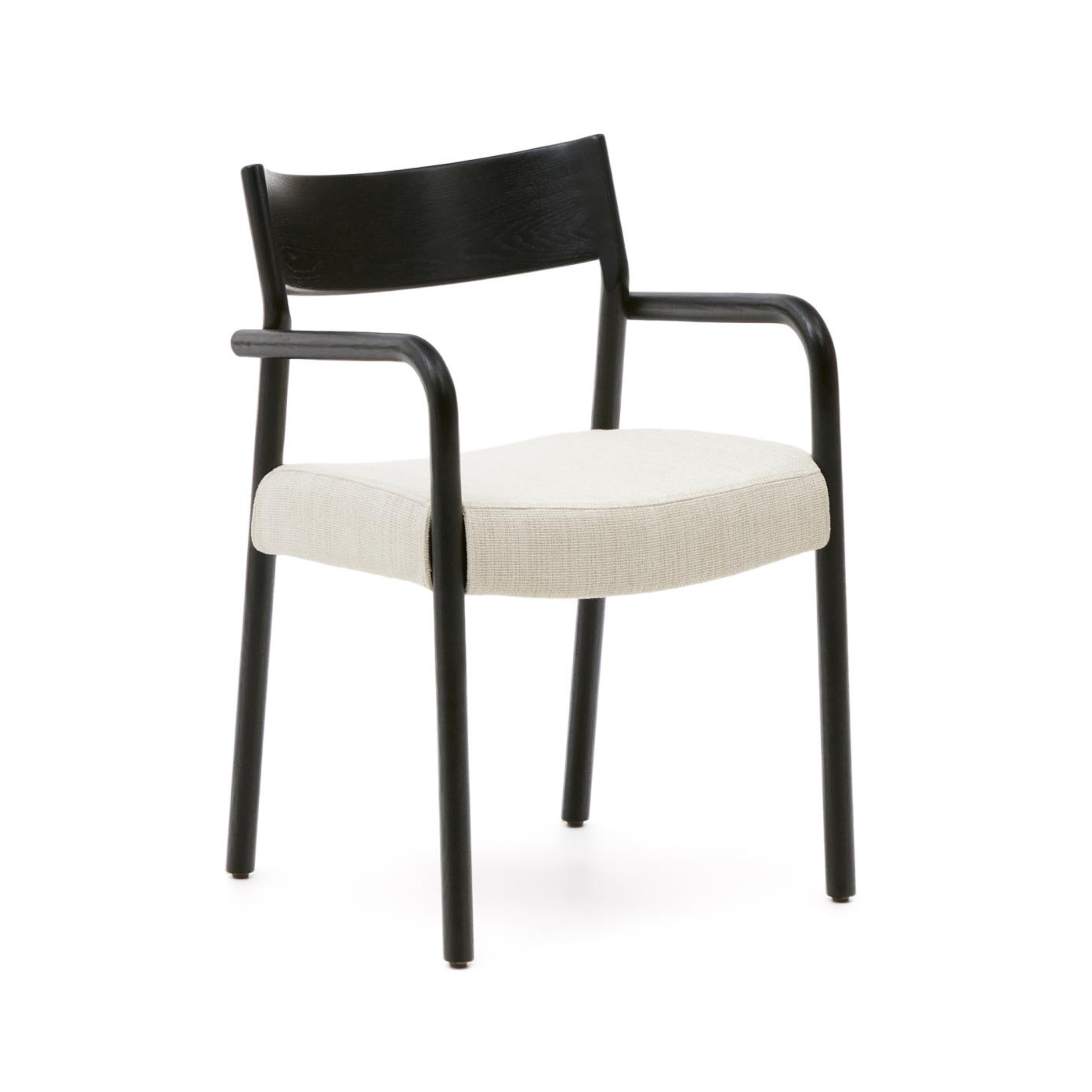 FALCONERA chair beige chenille with a black oak base