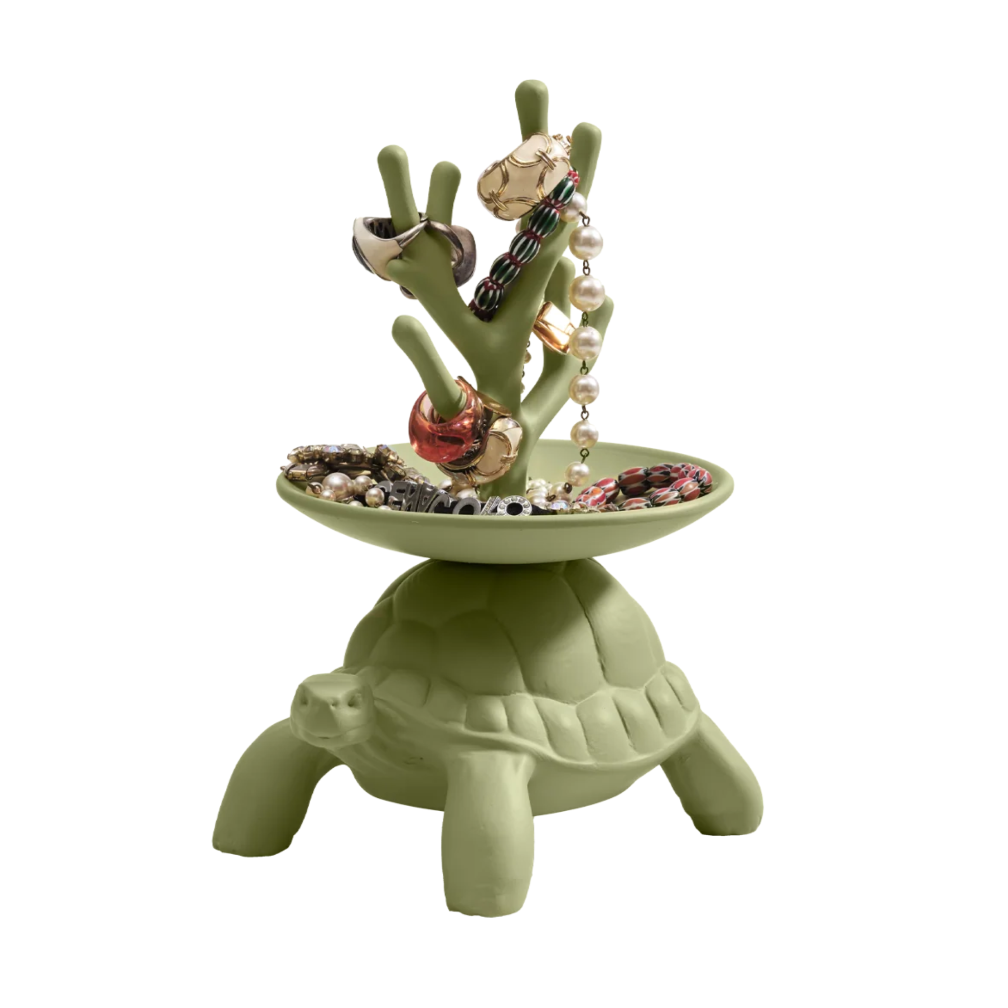 TURTLE CARRY Jewelry Stand green